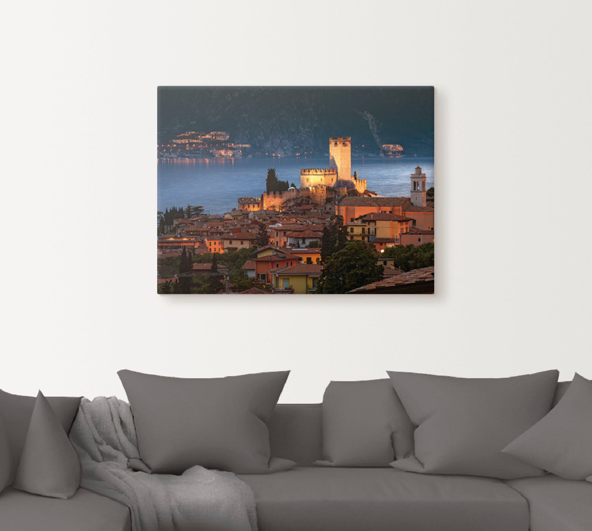 Artland Leinwandbild »Über den Dächern von Malcesine«, Europa, (1 St.), auf Keilrahmen gespannt