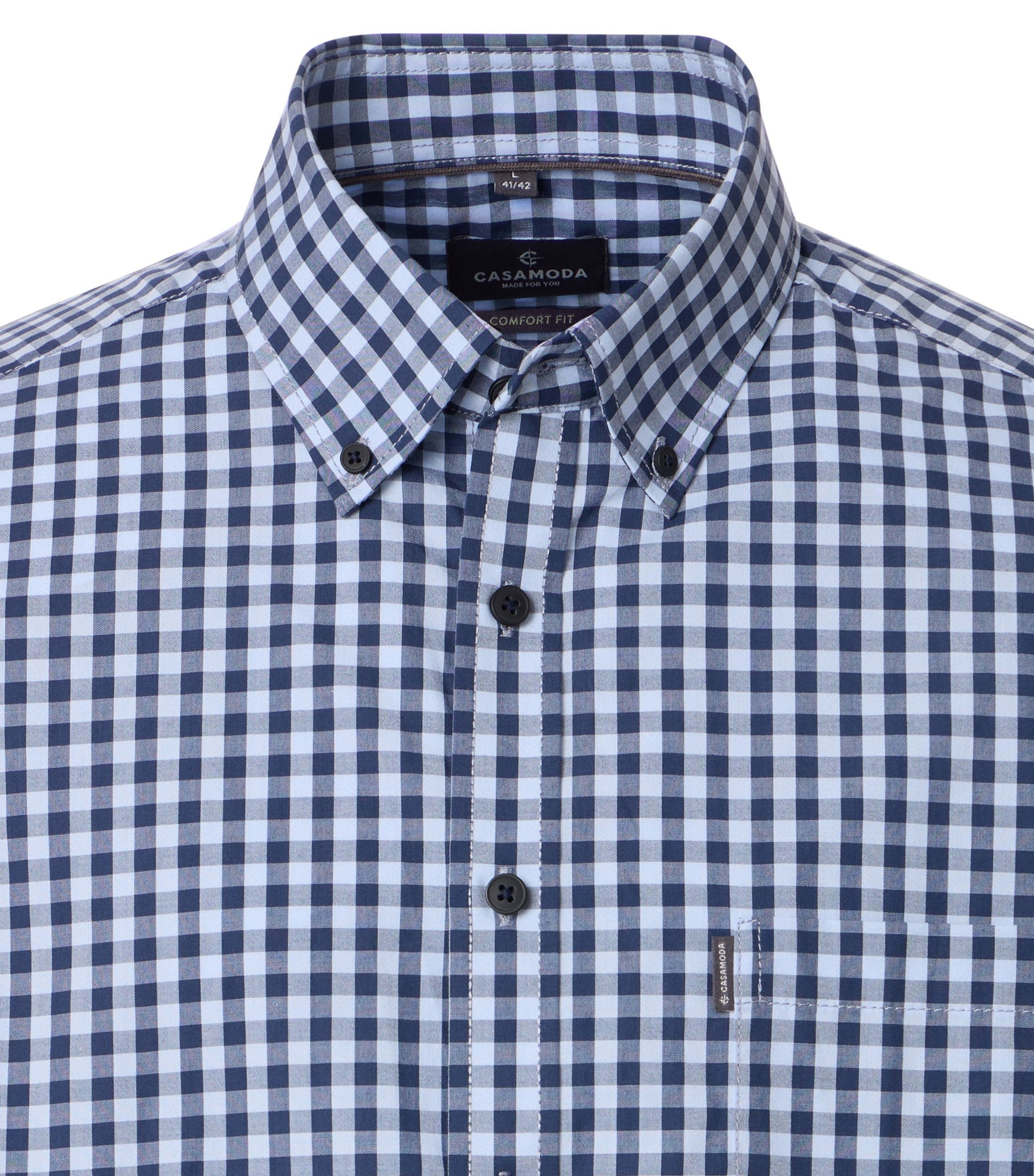 CASAMODA Long Sleeve Shirt Blue Checked 5XL 2