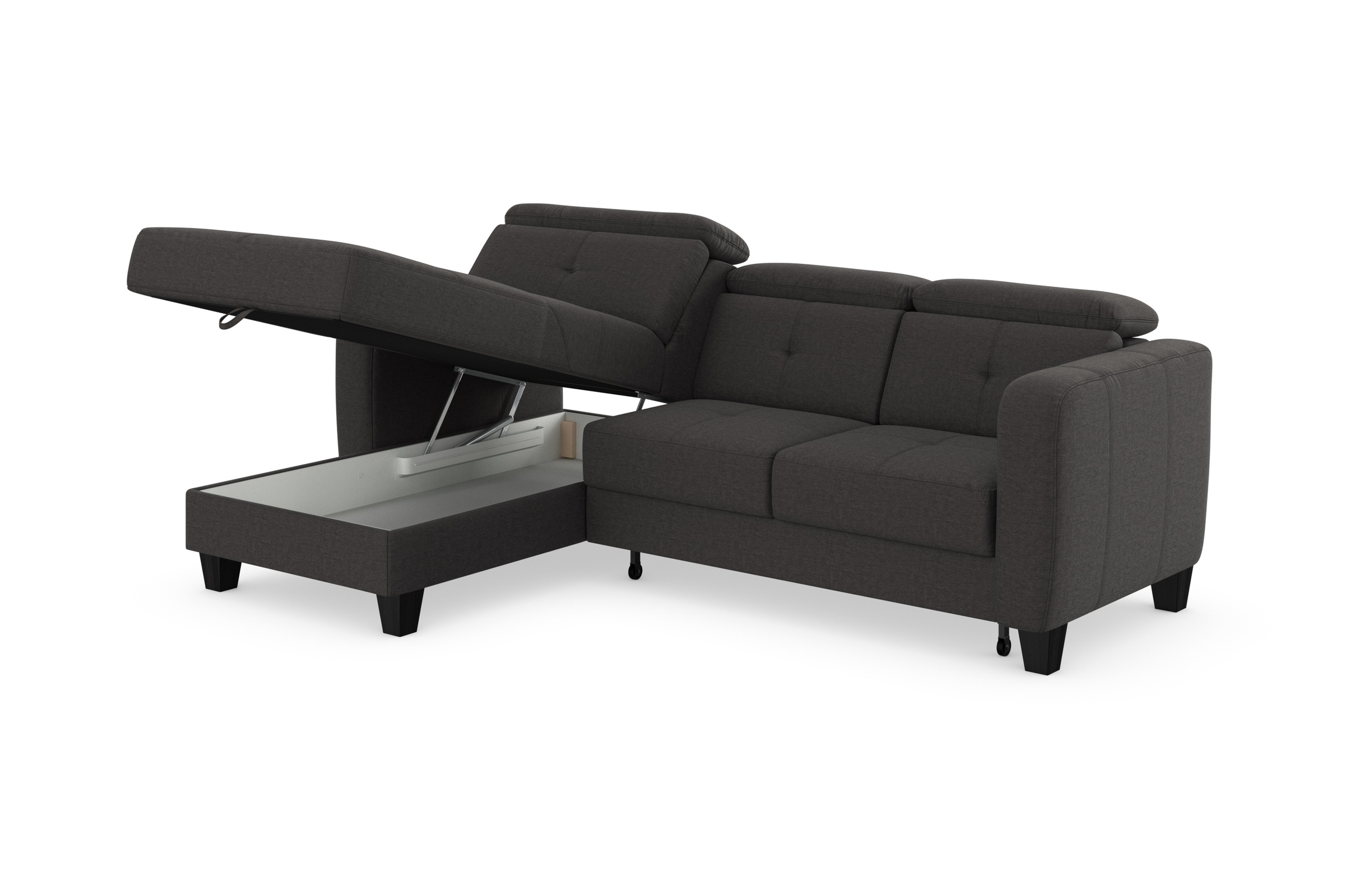 sit&more Ecksofa »Belluci L-Form«, inklusive Federkern, wahlweise mit Bettfunktion und Bettkasten