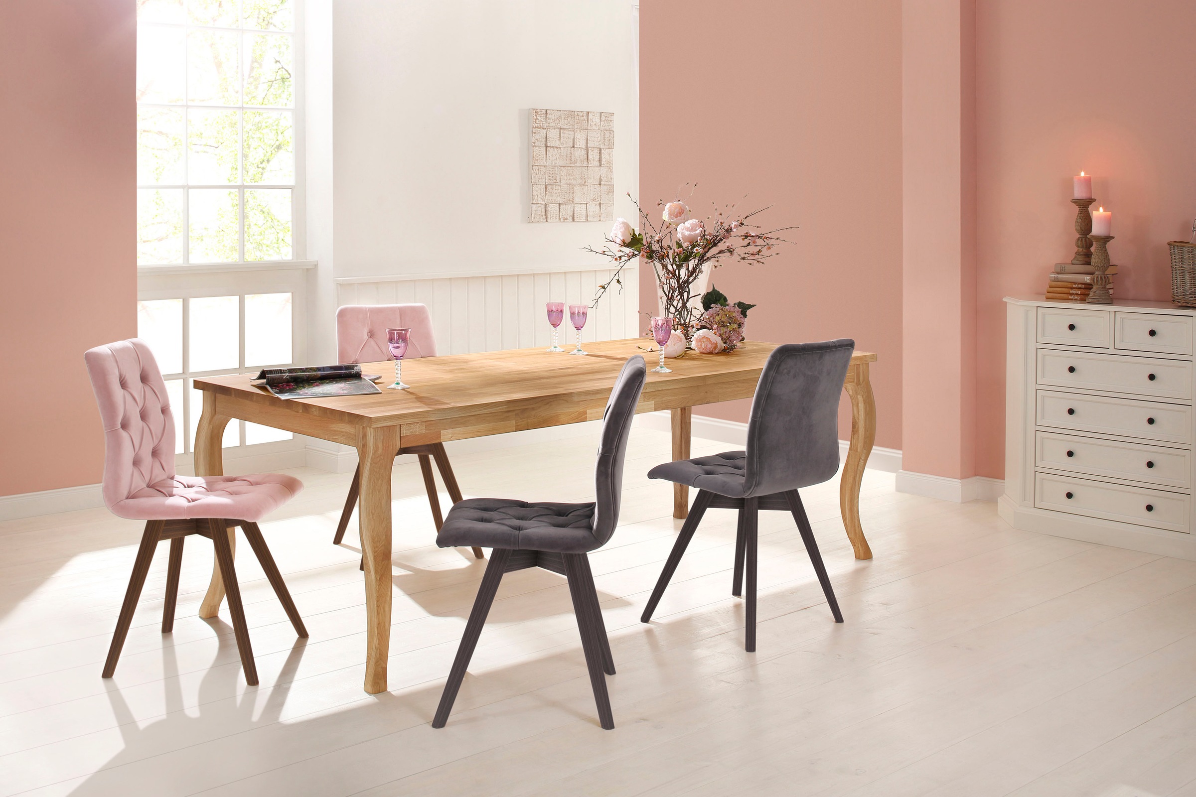 OTTO home Esszimmerstuhl "Rania" (Set) 2 Stk.mit Massivholzbeinen günstig online kaufen