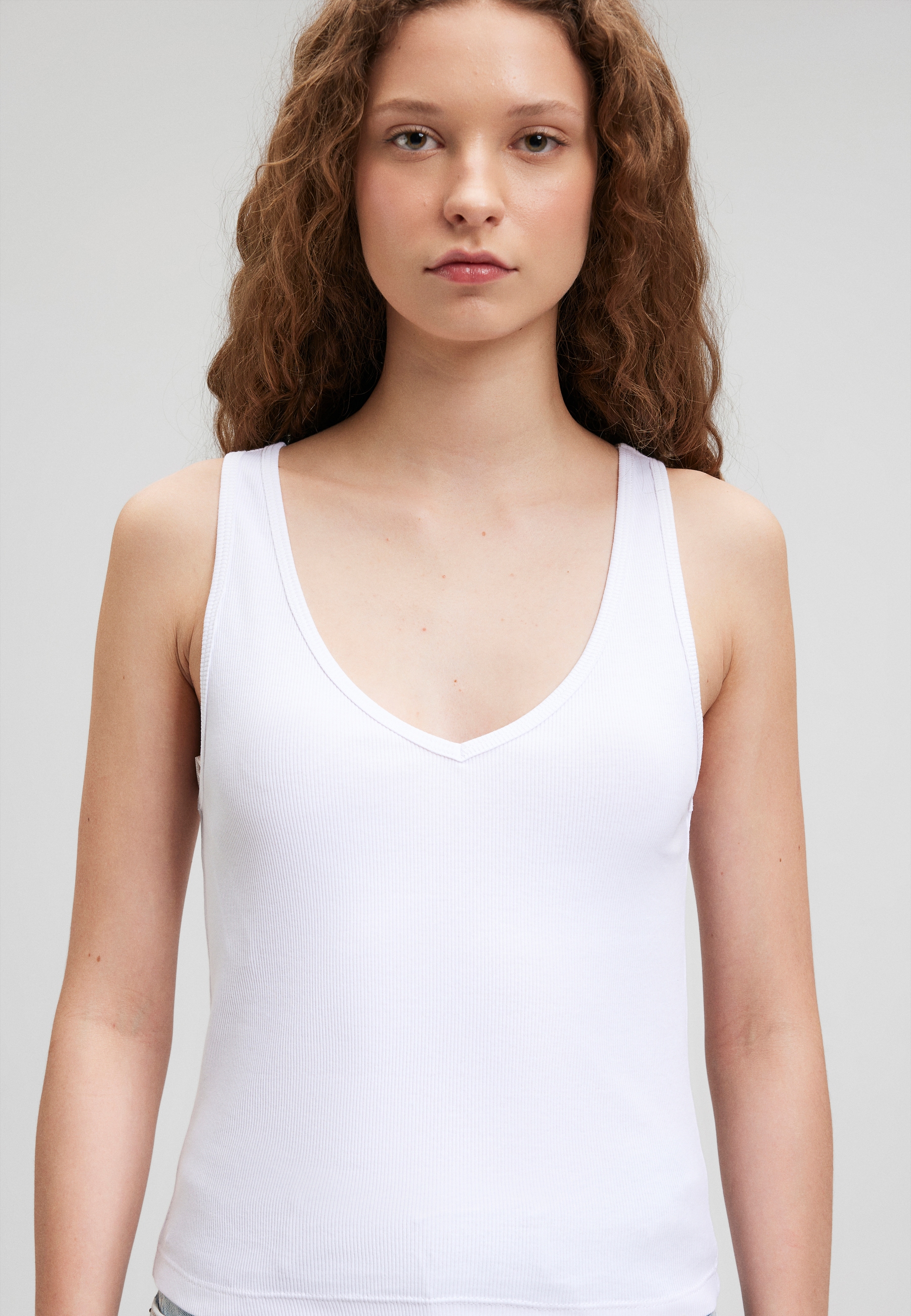 Mavi V-Shirt »STRAP V NECK BASIC«, Top V-Neck