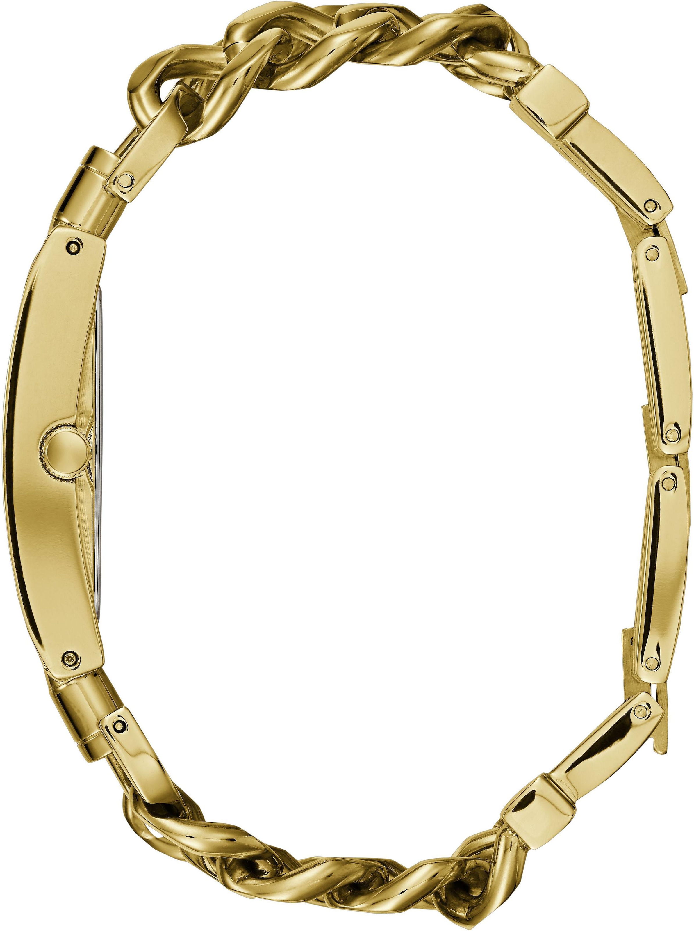 Guess Quarzuhr »HEAVY METAL«, Armbanduhr, Damenuhr, Armband Kettengliederung