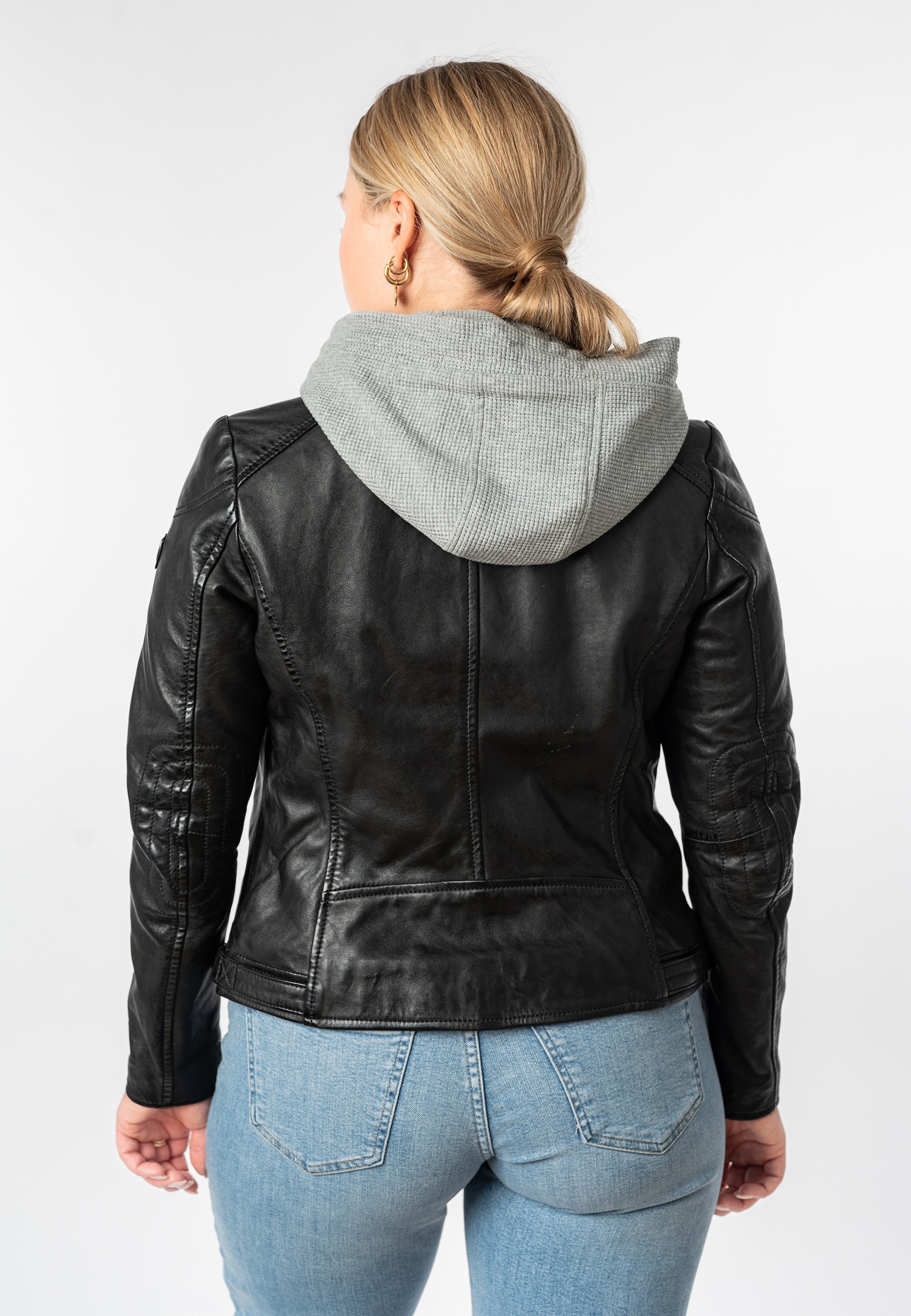 Thumbnail - Mauritius Lederjacke "MWAlani" Bikerjacke mit abnehmbarer Kapuze