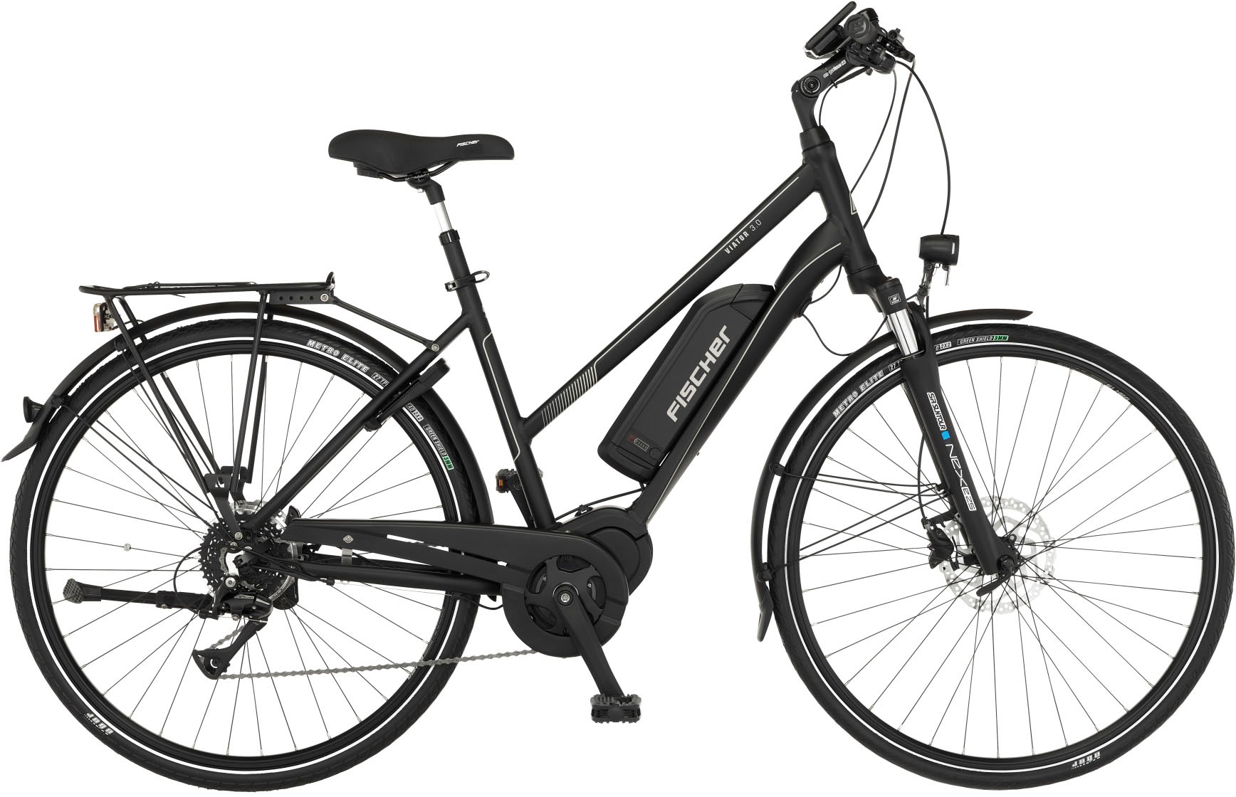 FISCHER Fahrrad E-Bike "VIATOR 3.0 Damen 49", 8 Gang, Shimano, Acera, Mittelmotor 250 W, (mit Faltschloss), Pedelec, Ele