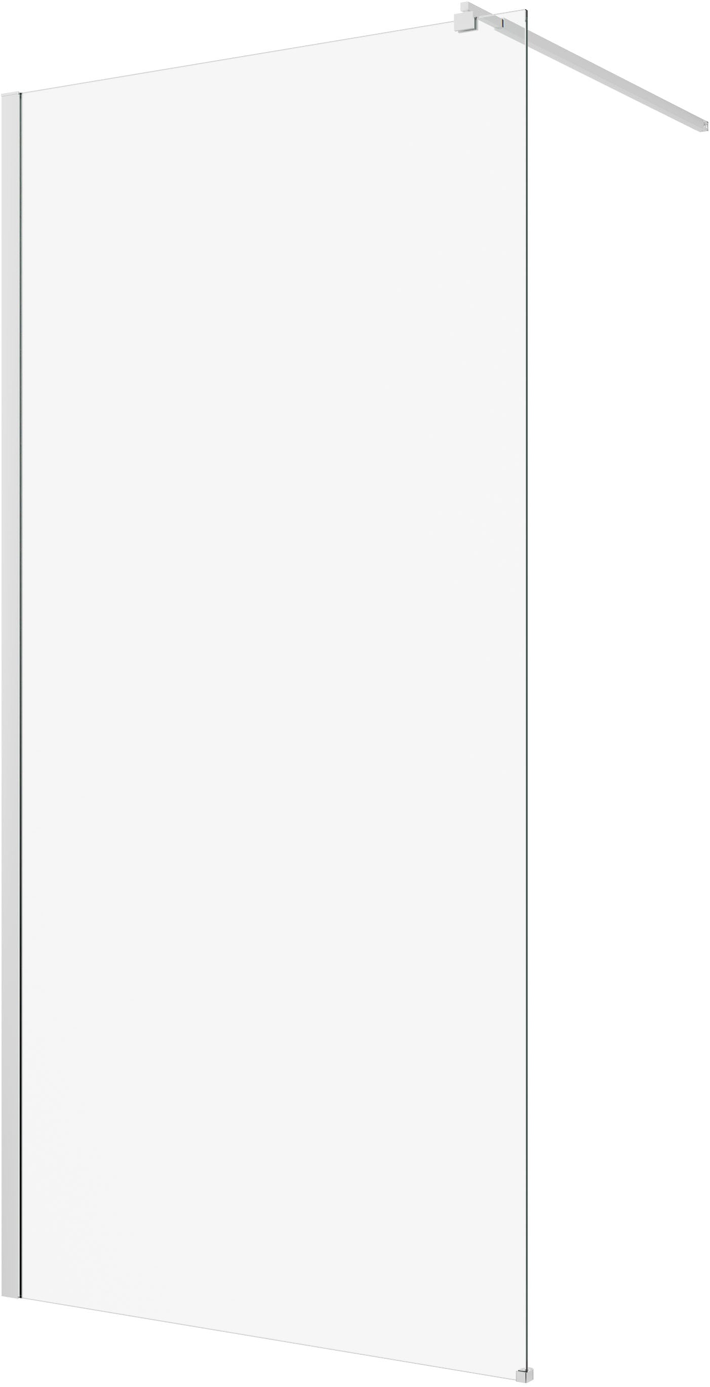 Walk-in-Dusche WELLTIME, B:120cm H:195cm, grau, Duschwände, "Tropea", 8mm ESG und Antikalkversiegelung, Extra Dick, Extra Hoch