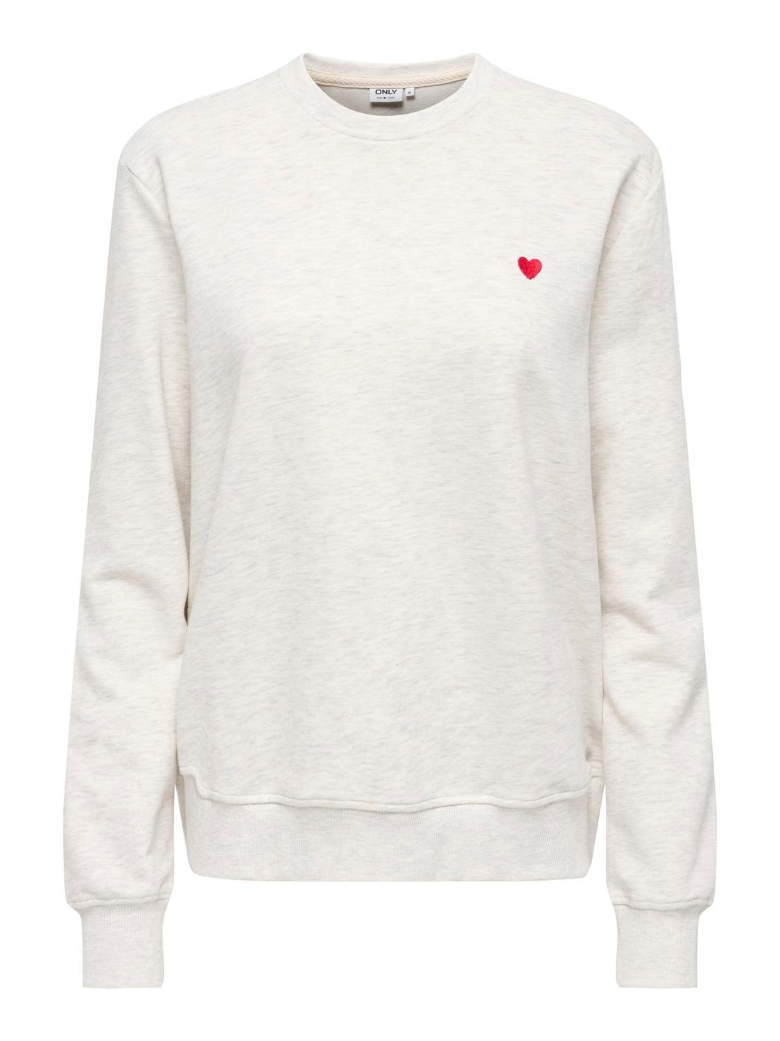 ONLY Sweatshirt "ONLADELLE L/S O NECK UB CS SWT", Baumwollmischung, regular günstig online kaufen