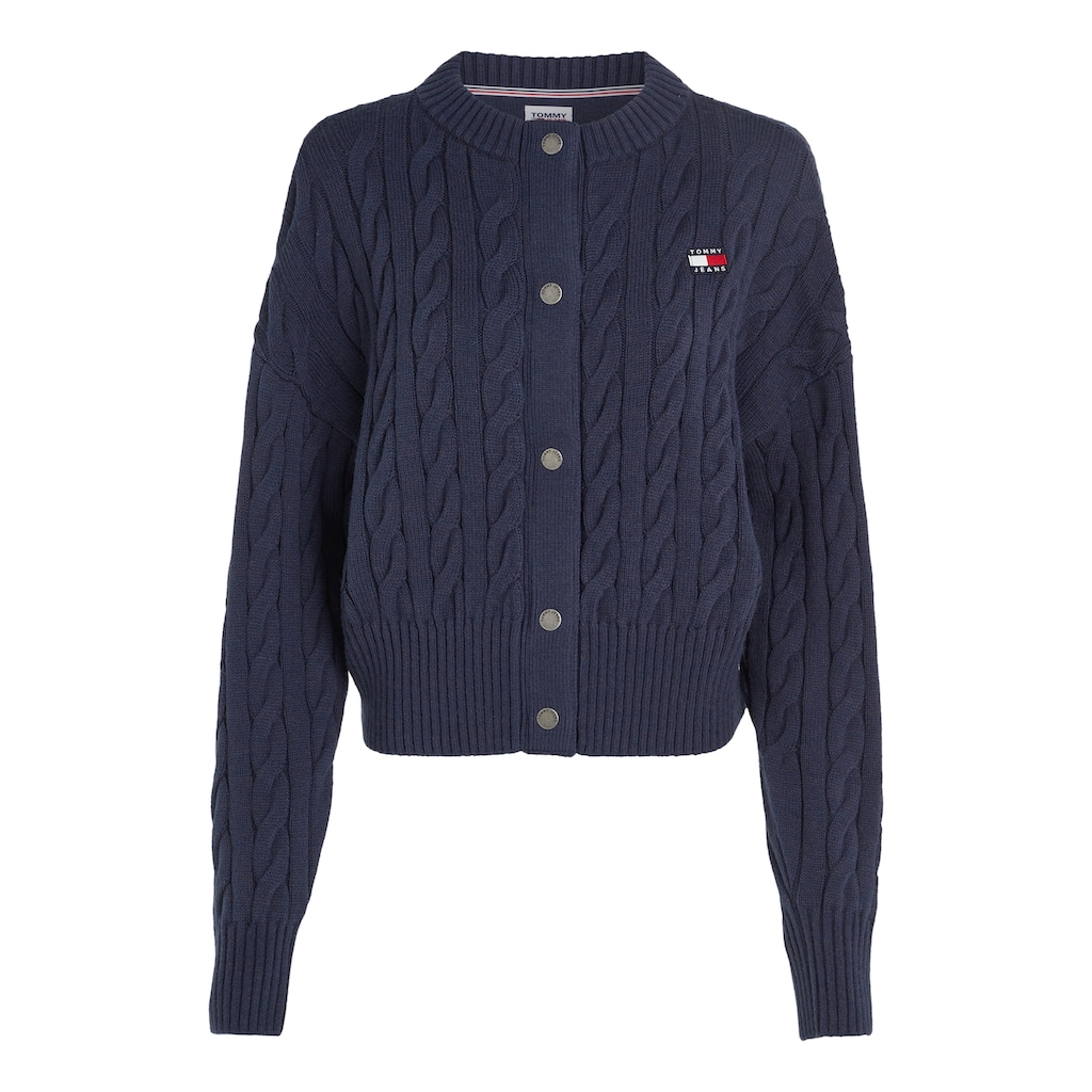 Tommy Jeans Strickjacke »TJW BADGE CABLE CARDIGAN«, mit Tommy Jeans Logo-Badge