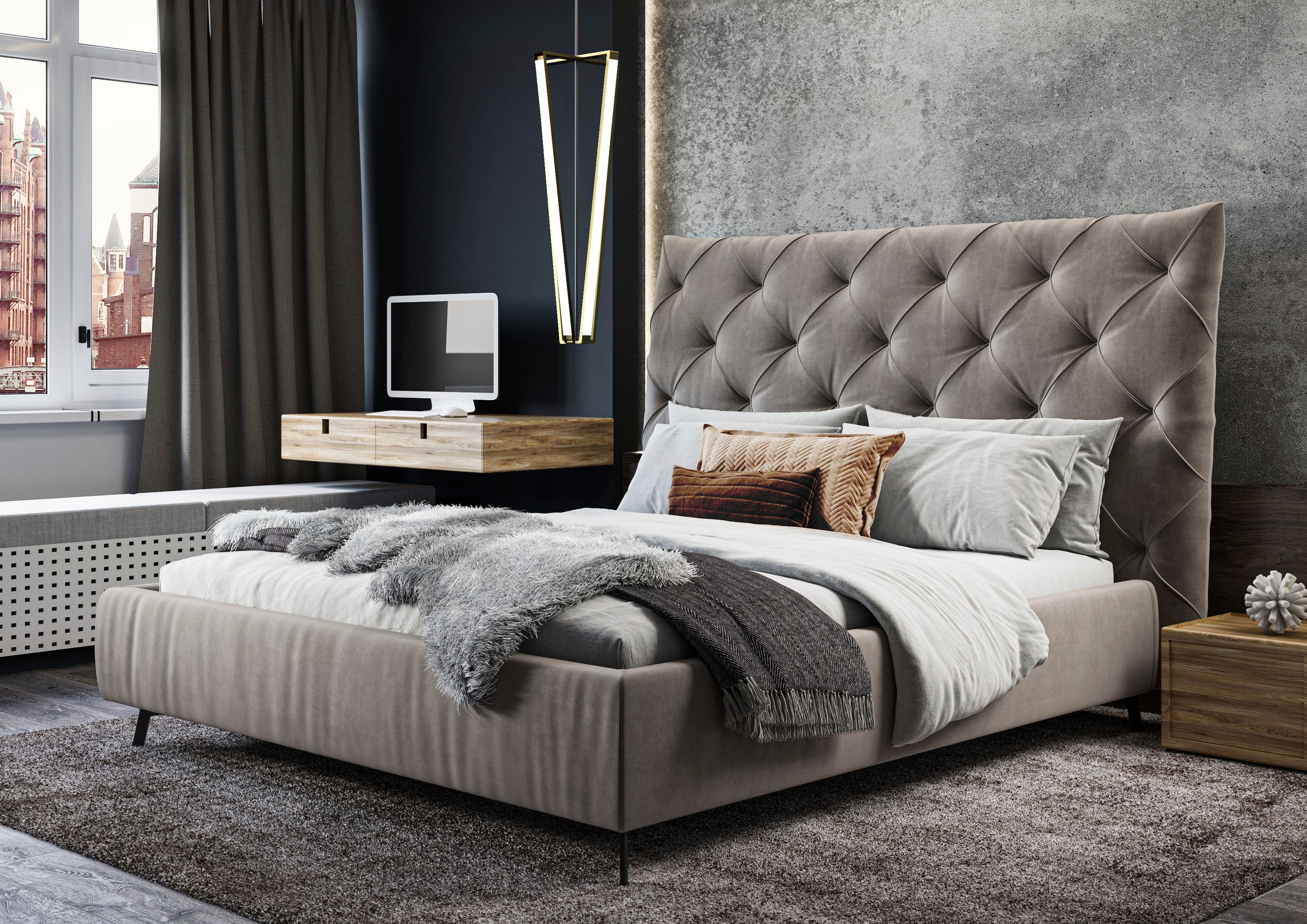 Home affaire Polsterbett "Maxime, in 4 Breiten bis 200cm, auch in Leder" Ko günstig online kaufen