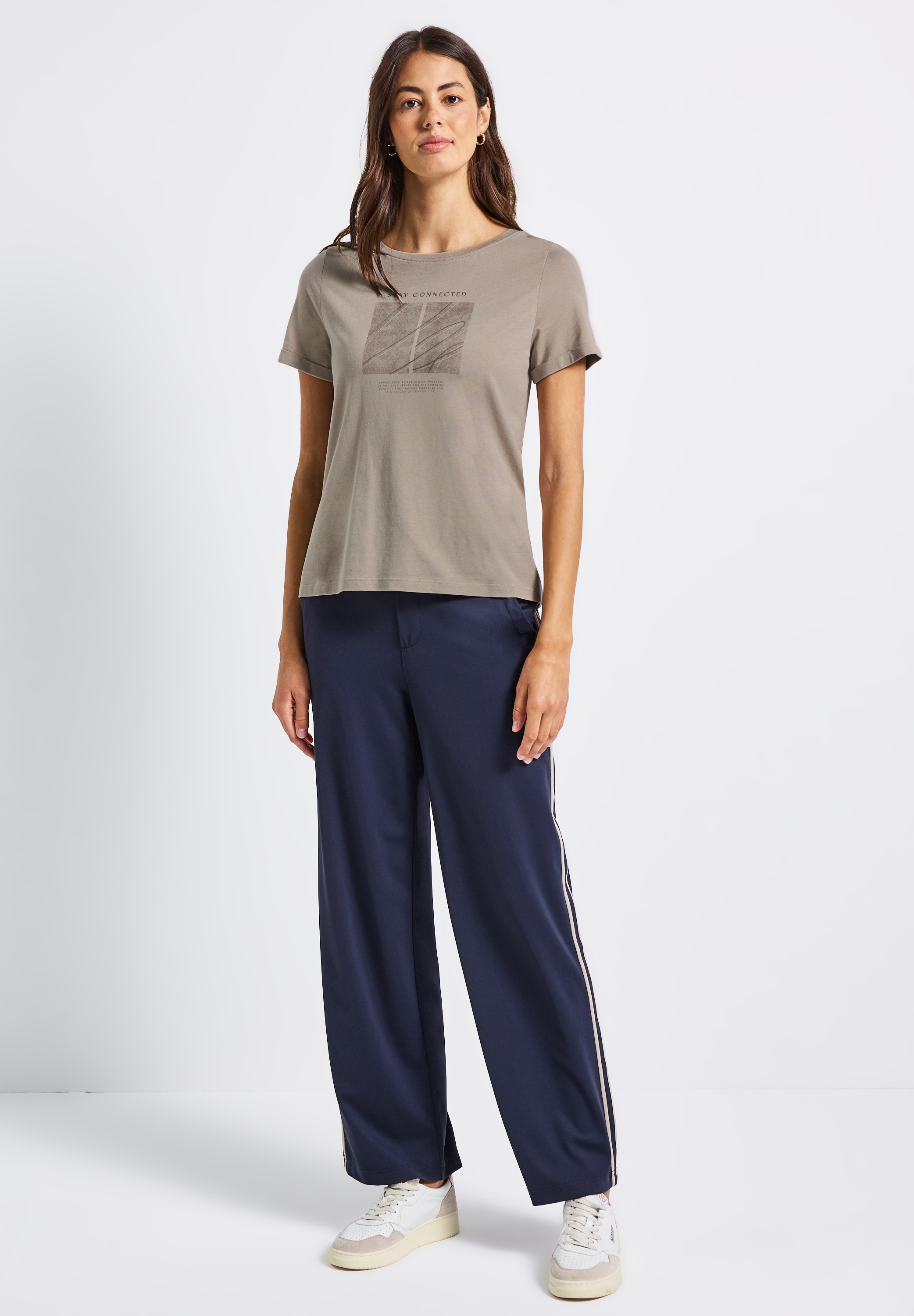 STREET ONE T-Shirt, aus Baumwolle mit Stretchante