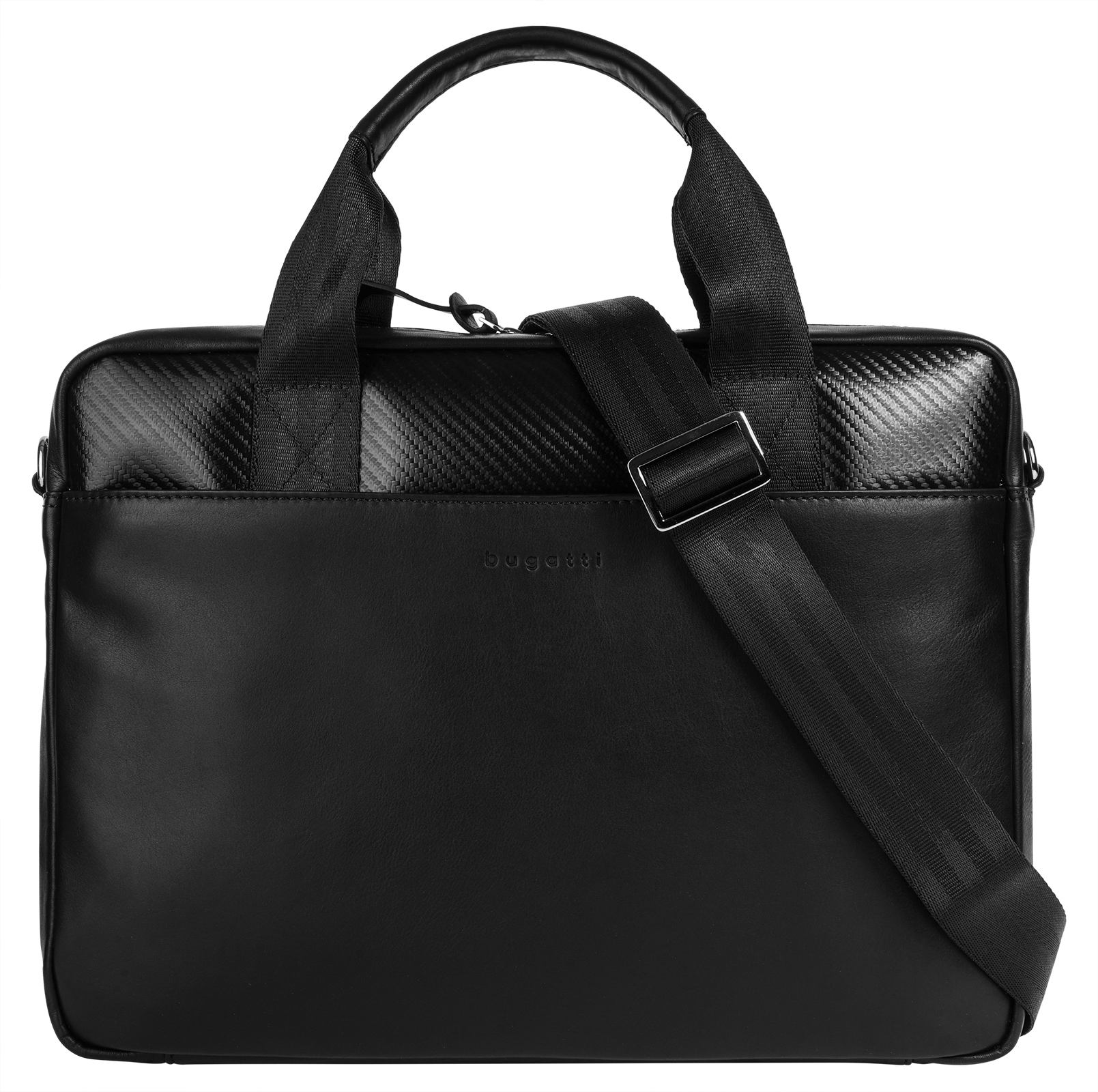 BUGATTI Aktentasche "BUGATTI Herren, Damen Aktentasche COMET BAGS echt Leder", schwarz, Leder, leicht glänzend, unifarben, Taschen, echt Leder