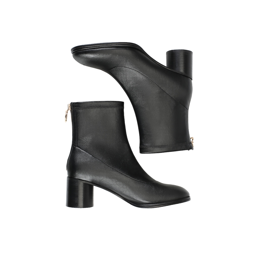 Schuhe Stiefeletten ekonika Stiefelette, aus echtem Leder schwarz
