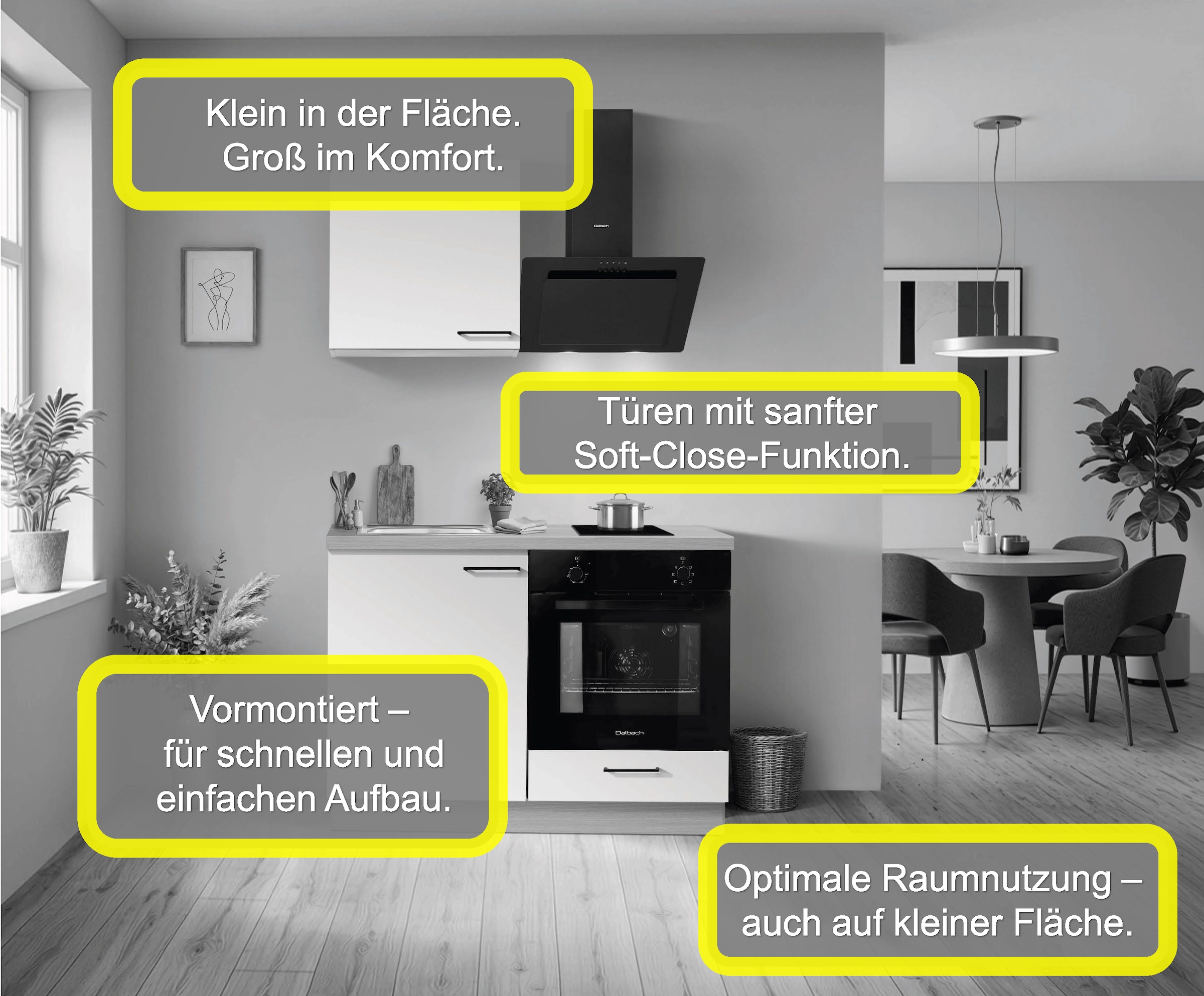 KOCHSTATION Küchenzeile »KS-Solmera« Breite 120cm, vormontiert, wahlweise mit E-Geräten