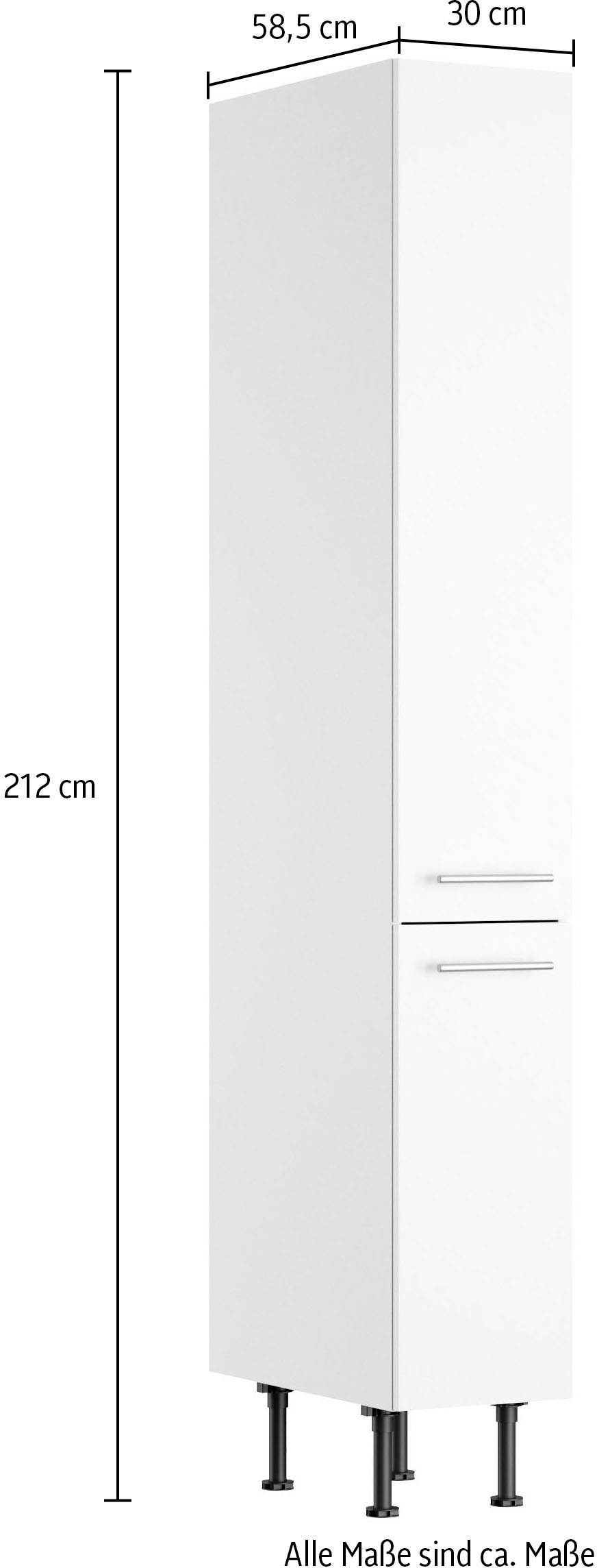 OPTIFIT Apothekerschrank »Bern2«, Breite 30 cm, Höhe 211,8 cm, 2 Auszüge (Höhe 124,4 /70 cm)