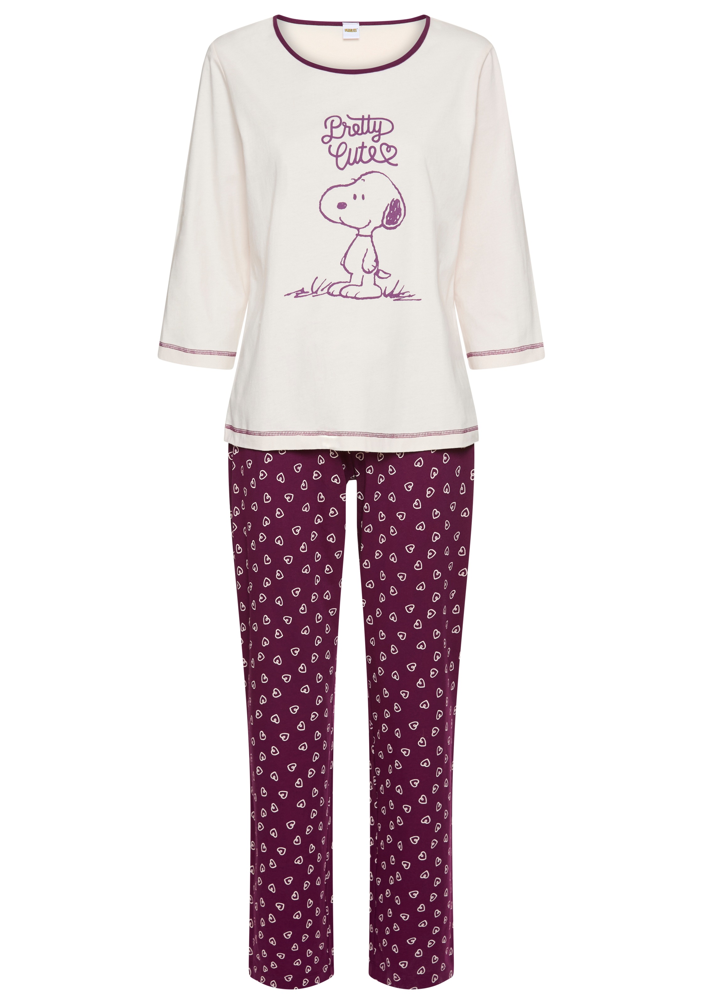 Peanuts Pyjama Set, 2 tlg. mit Snoopy-Druck günstig online kaufen