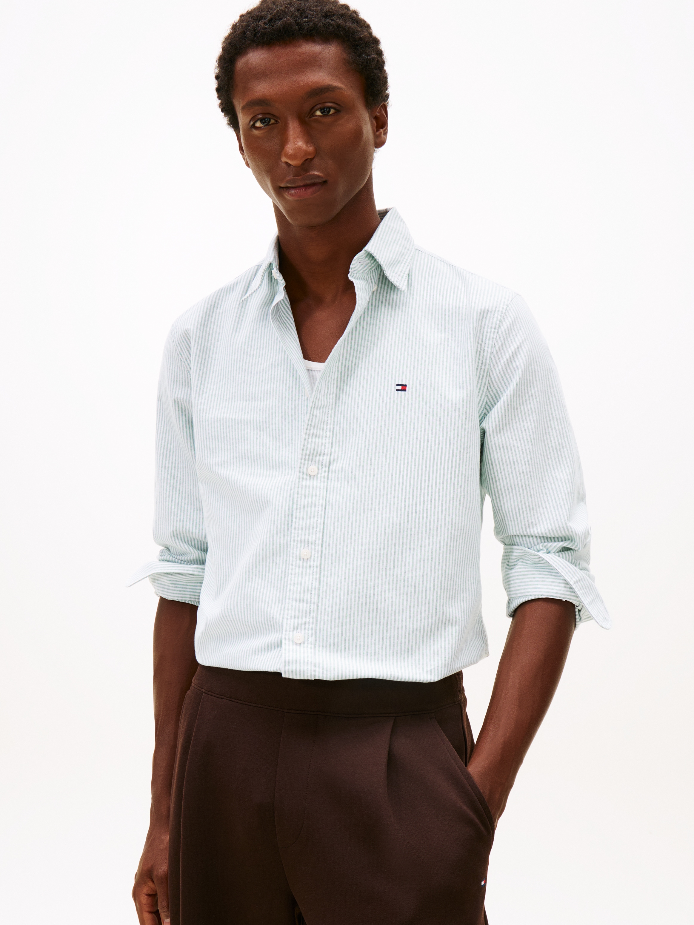Tommy Hilfiger Langarmhemd "HERITAGE OXFORD STRIPE Regular Fit SHIRT" Regular Fit Oxford Casual