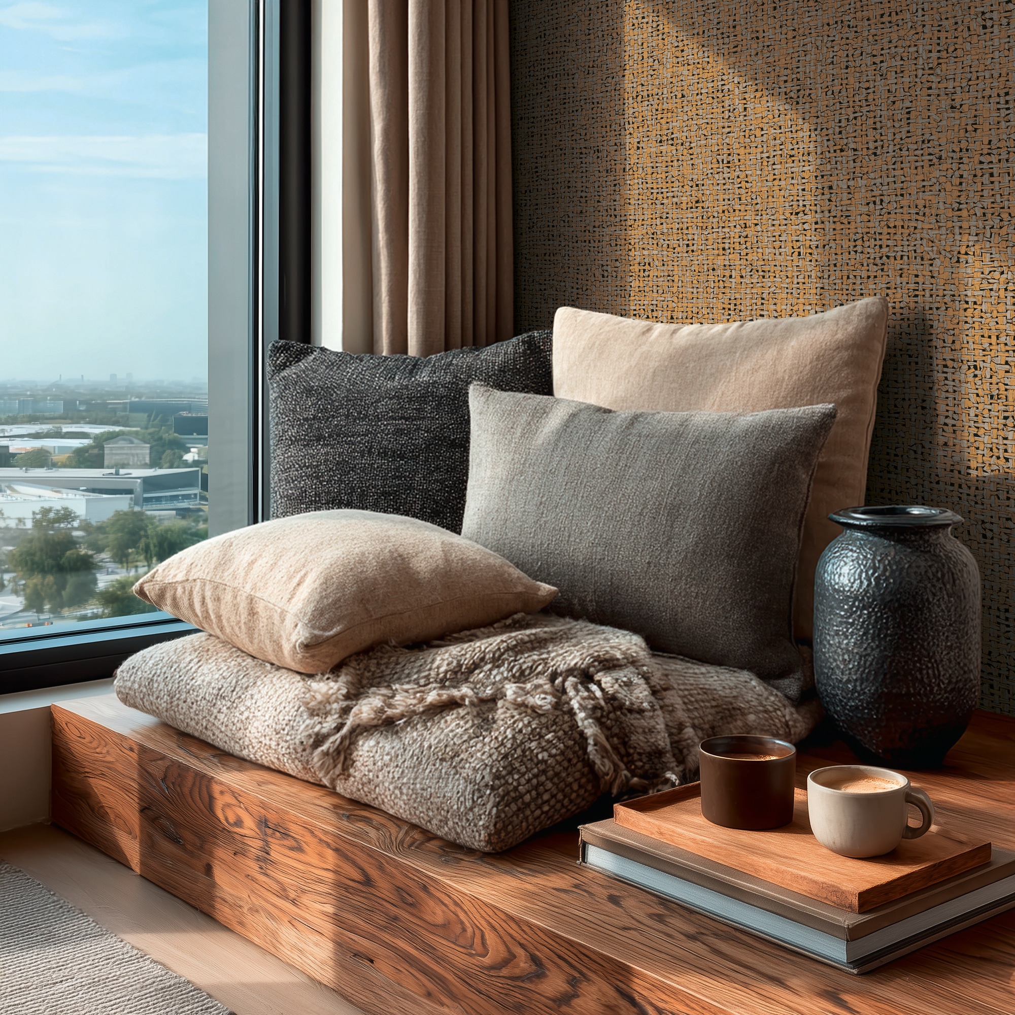 living walls Vliestapete »Vibes & Styles Jan – Stud!o Sense & Surface Vliestapete« Flechtoptik leicht strukturiert Natürliche Flechtoptik mit feiner Struktur und dezentem Glanzeffekt
