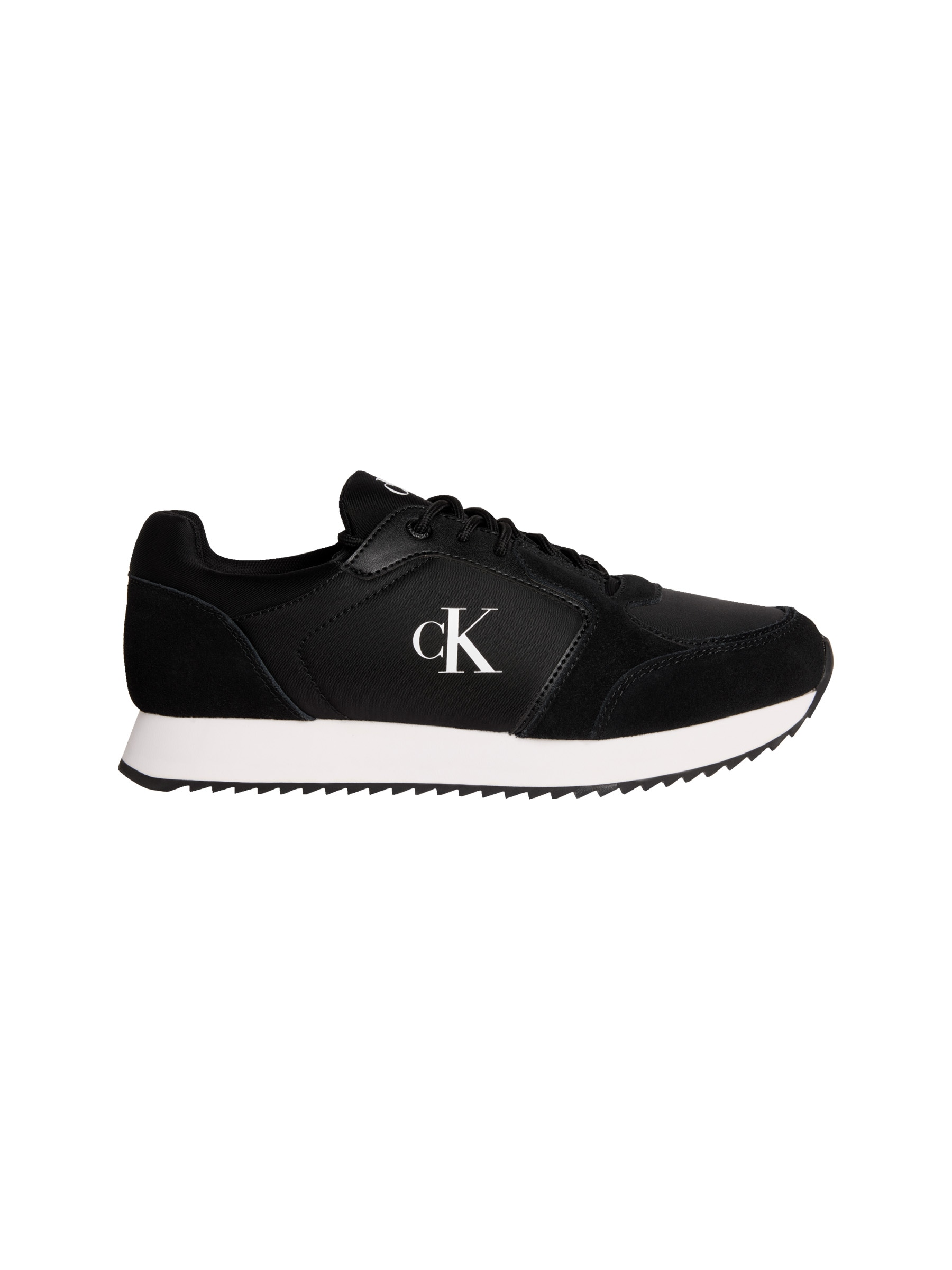 Calvin Klein Jeans Slip-On Sneaker »RETRO RUNNER SOCK LACE UP NY-SU«, Halbschuh, Freizeitsneaker mit CK-Logo und aufgesetzter Schnürung