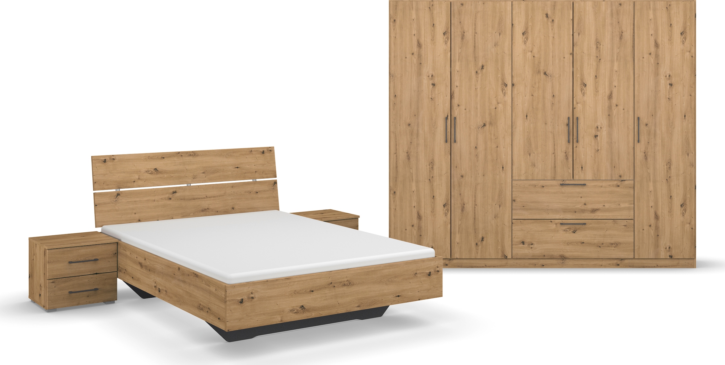INOSIGN BY RAUCH Schlafzimmer-Set »Komplettschlafzimmer Schlafzimmer Challenger (Set 4-teilig)«, Schrank 2 Breiten, Bett 3 Breiten, 2 Nachttische MADE IN GERMANY