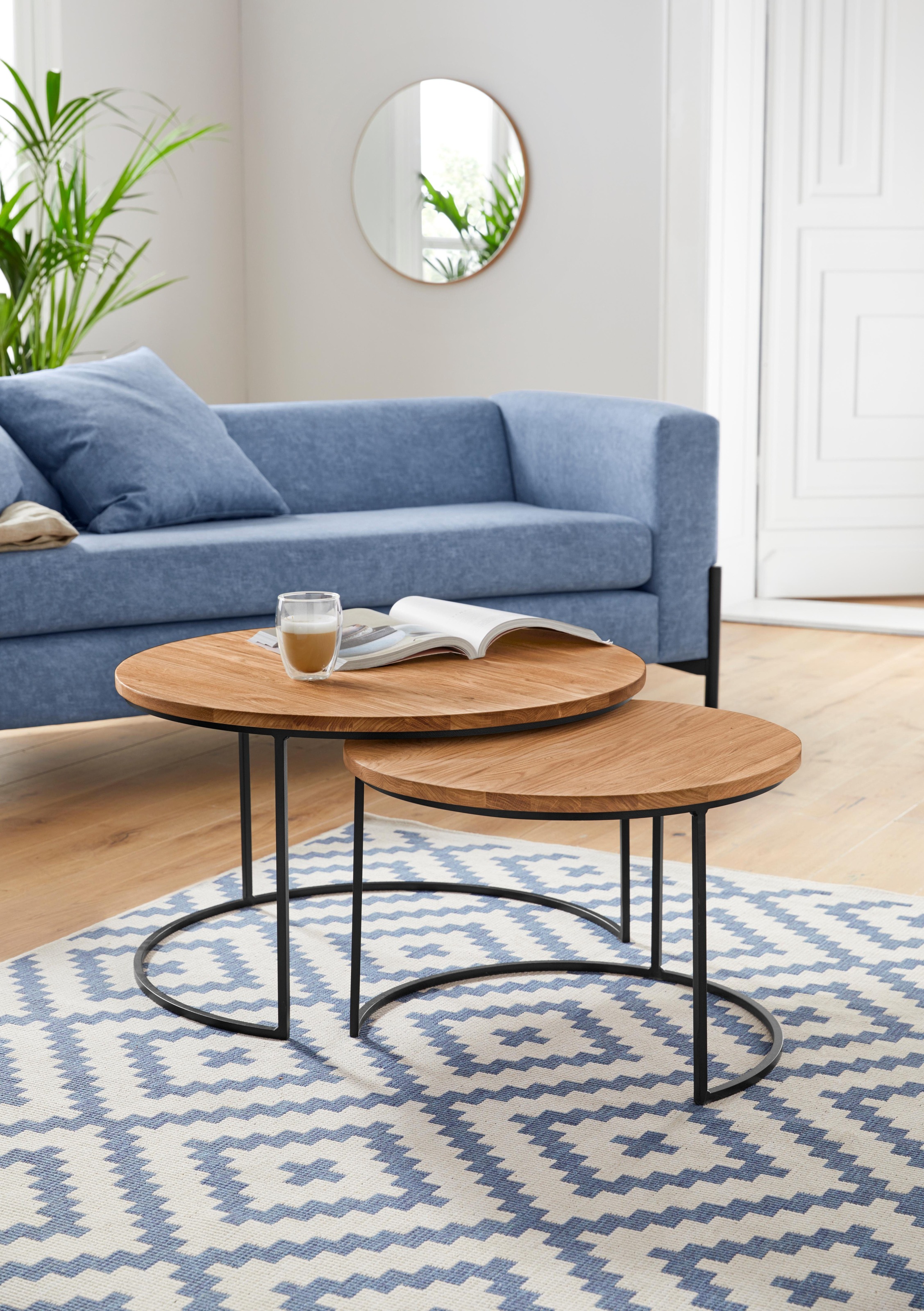 andas Couchtisch "Caprinus" Maße (B/T/H): 75/75/39 und 58/58/39 cm, aus Eic günstig online kaufen