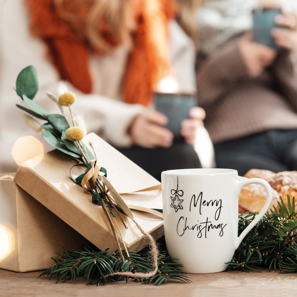Villeroy & Boch Becher »Becher mit Henkel 'Merry Christmas' Statement 290 ml weiß«