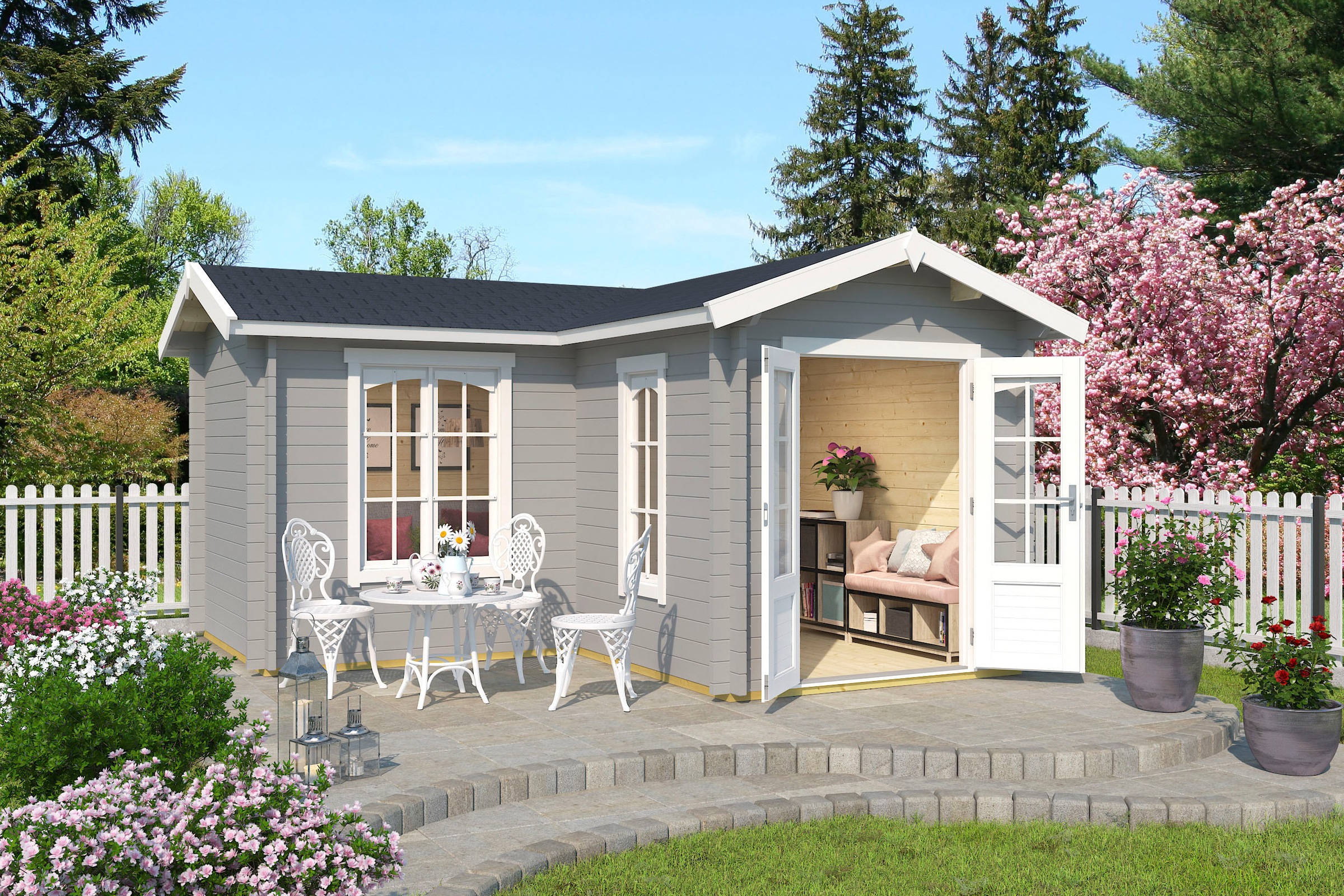 LASITA MAJA Gartenhaus »PORTSMOUTH«, (Set, inkl. Fussbodenbretter zum verlegen)