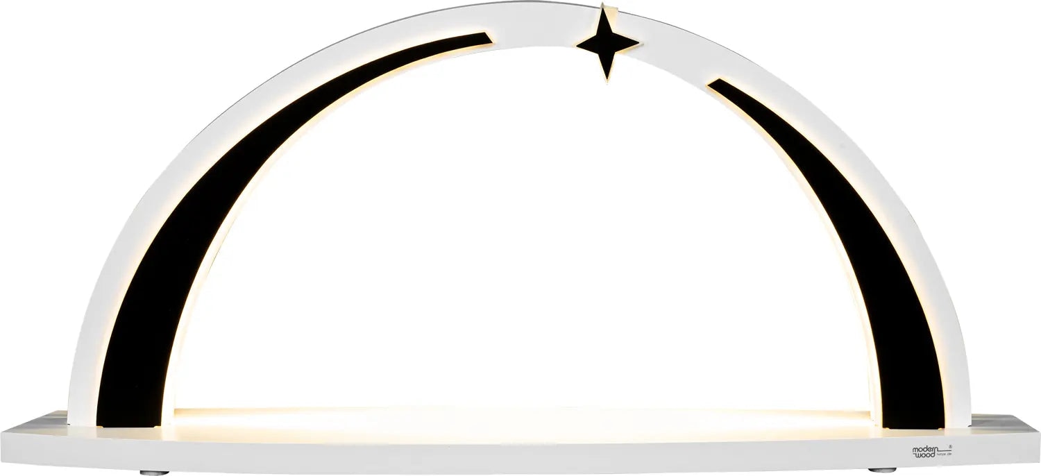 Tietze Erzgebirgsdegn LED Schwibbogen "modern wood Bogen unbestückt weiß" günstig online kaufen