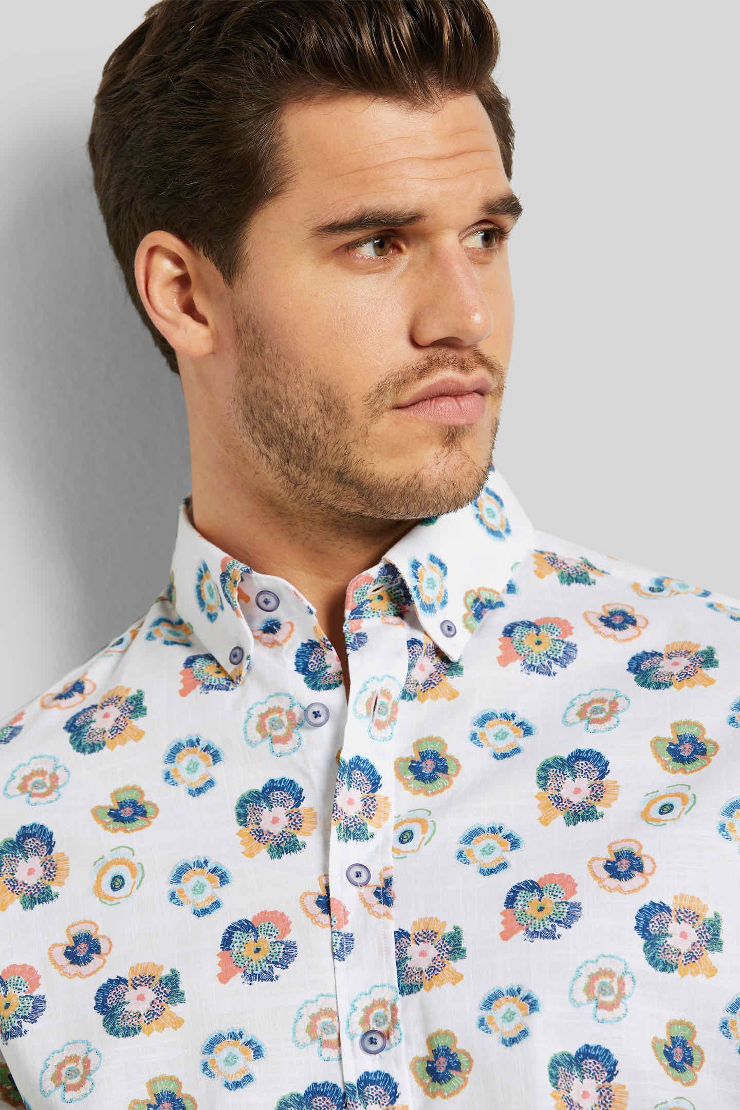 bugatti Langarmhemd, mit floralem Print