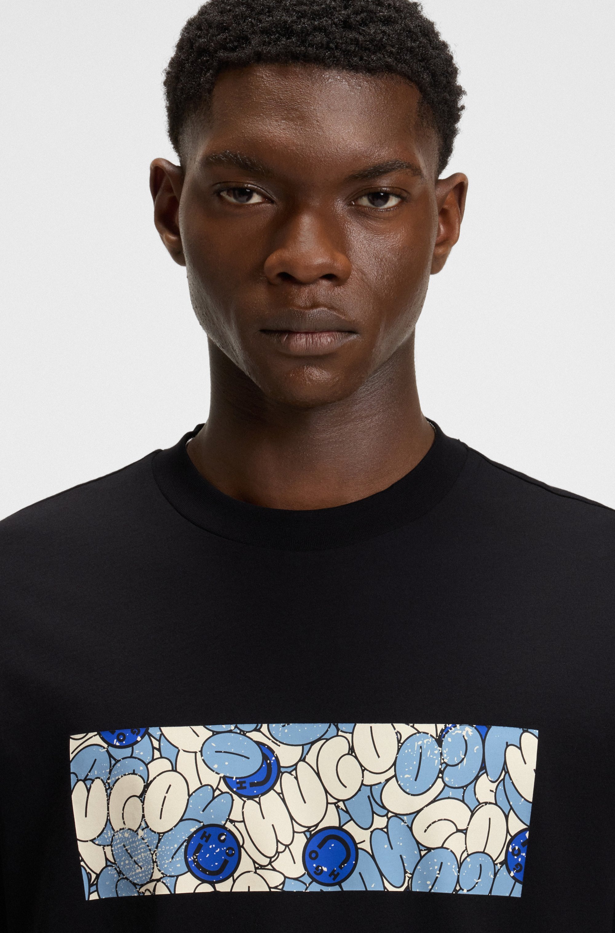 HUGO Blue T-Shirt "Nurix", mit coolem Druck günstig online kaufen
