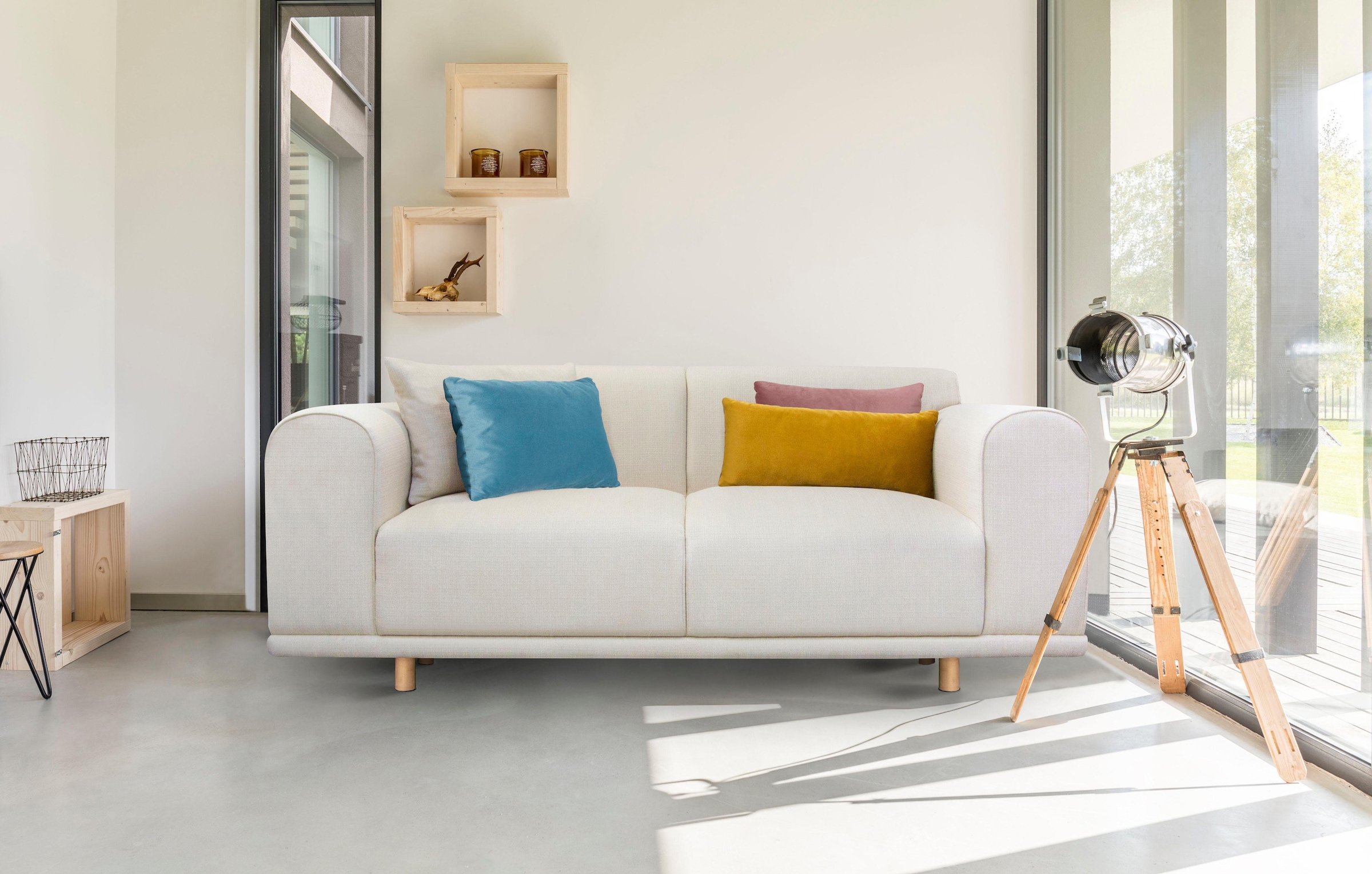 OTTO home 2-Sitzer "Maroon" in skandinavischem Design, mit losen Kissen günstig online kaufen