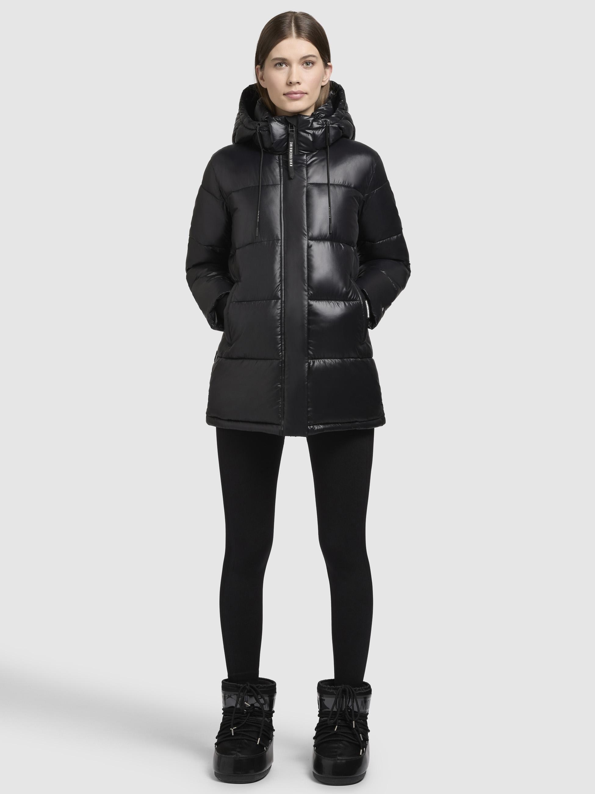 khujo Steppjacke »Word3 Satin-YM«, mit Kapuze, Glänzender Damen Kurzmantel