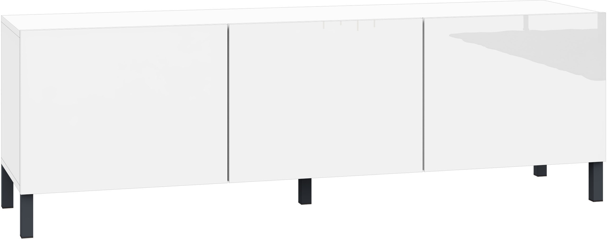 borchardt Möbel Lowboard, Metallfüße, grifflose Optik