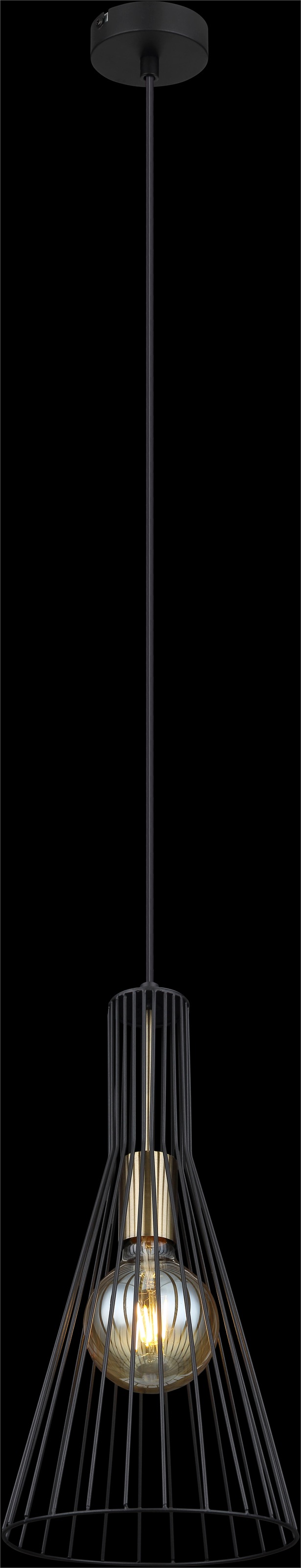 GLOBO LIGHTING Hängeleuchte »MILLI« E27 1 Stk. Hängelampe schwarz altmessing ø: 200mm Wohnzimmer Esszimmer