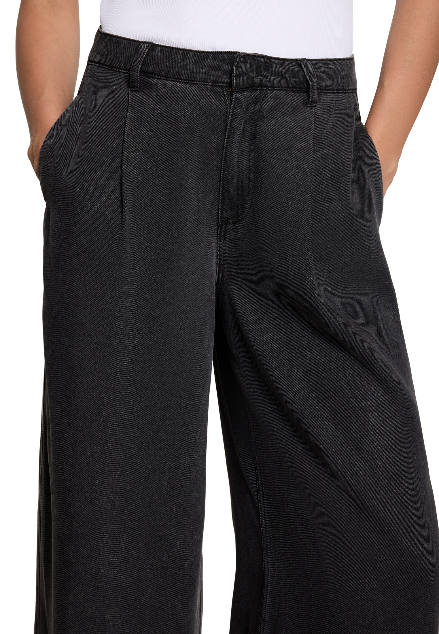 Zero Stoffhose »Damen mit weitem Bein«  Schnallen