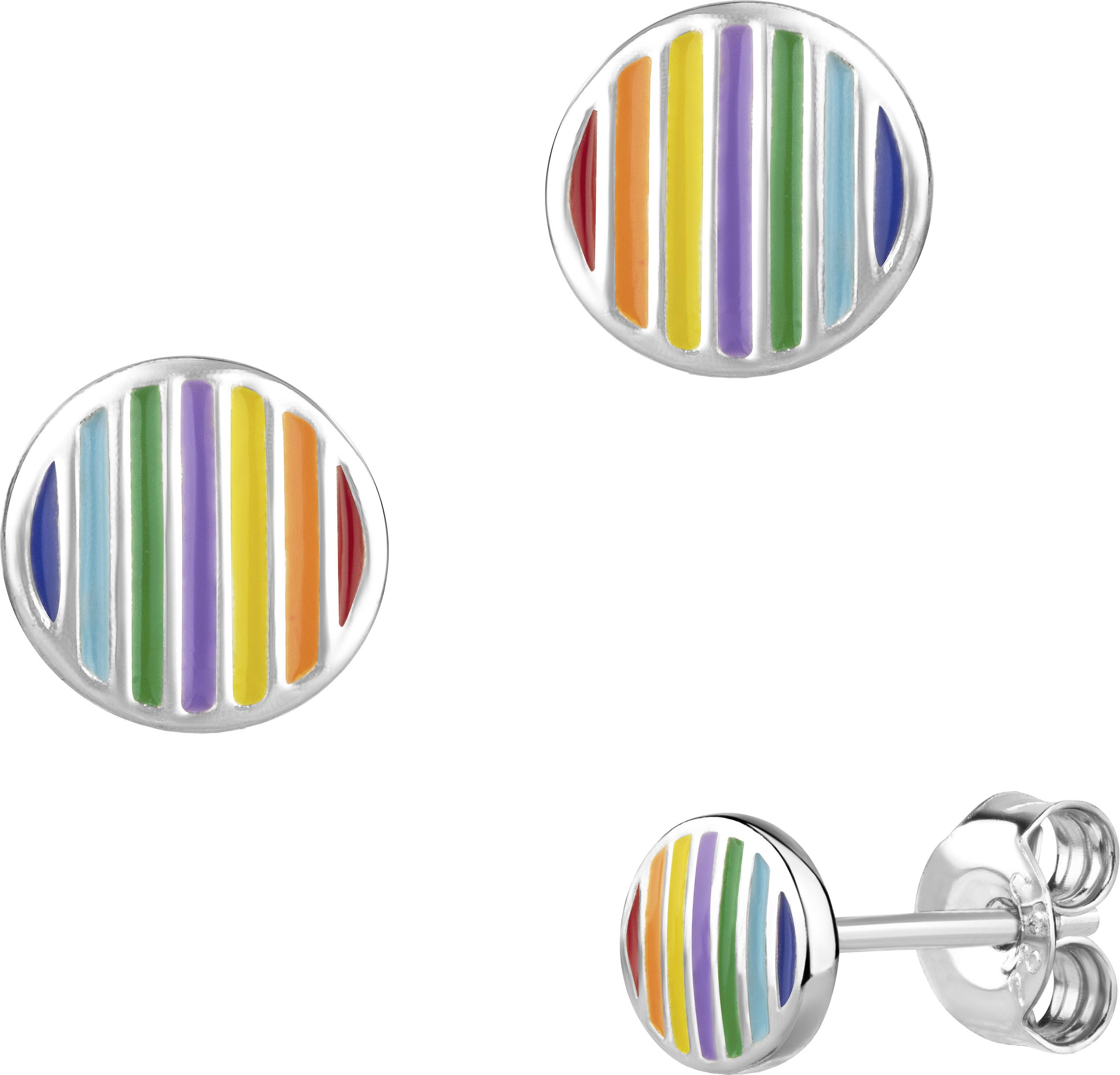 Paar Ohrstecker »Schmuck Geschenk Silber 925 Ohrschmuck Ohrringe Regenbogen«, Made in...