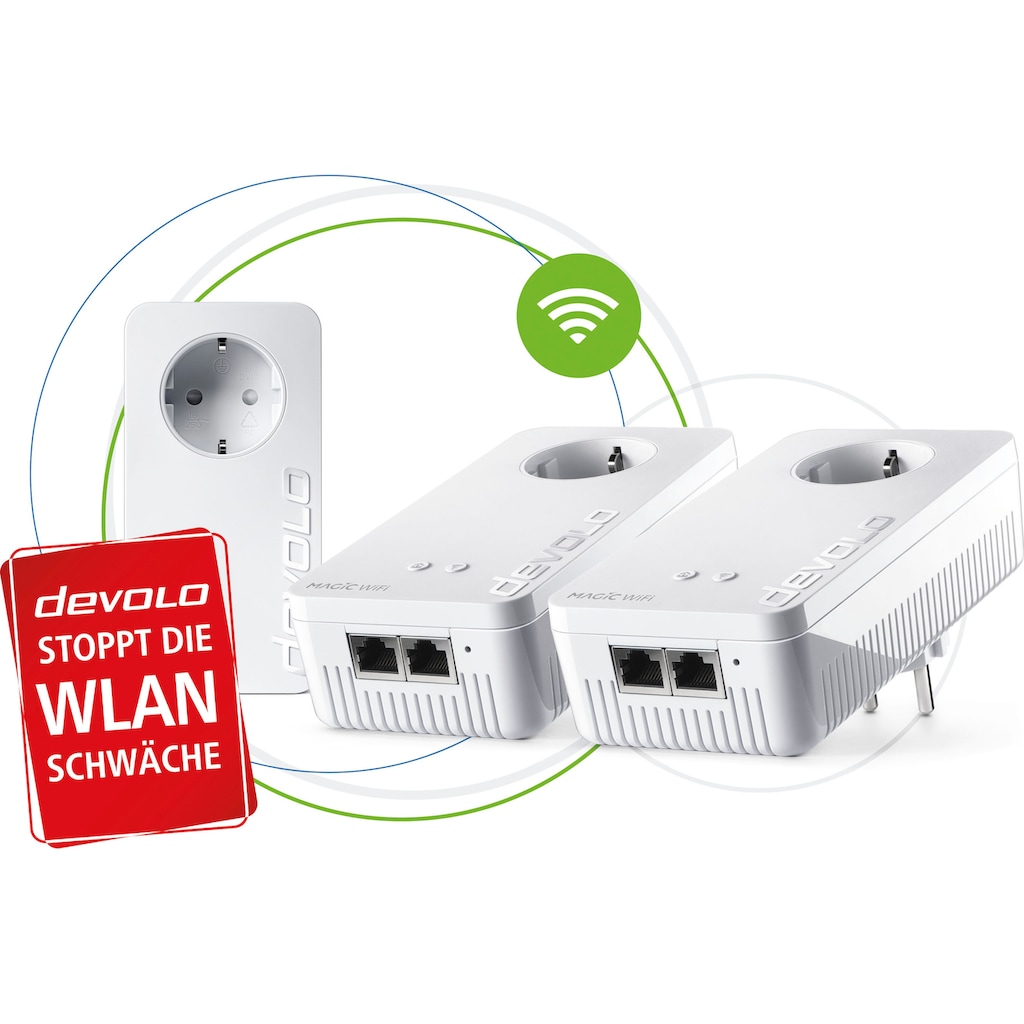 DEVOLO WLAN-Router »Magic 1 WiFi ac Multiroom Kit (1200Mbit, 5x LAN, Mesh)«