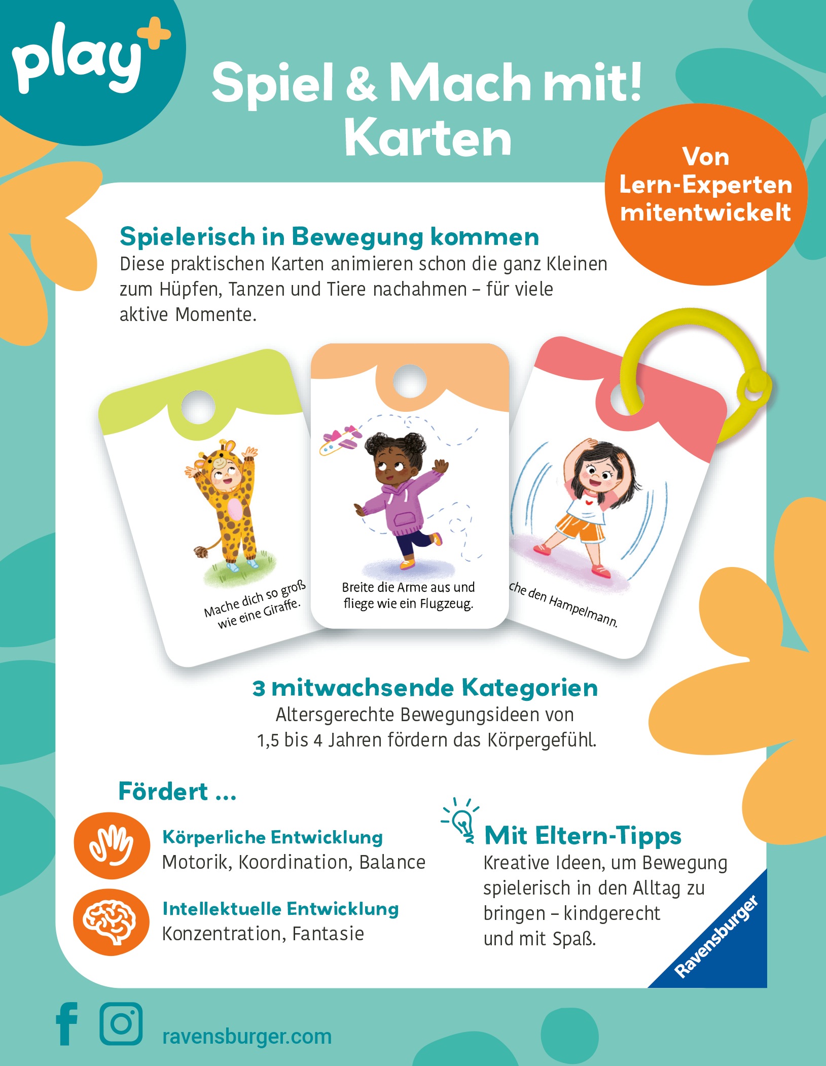 Ravensburger Spiel »Play+ Spiel und Mach mit! Karten: Hüpfen, tanzen & bewegen«