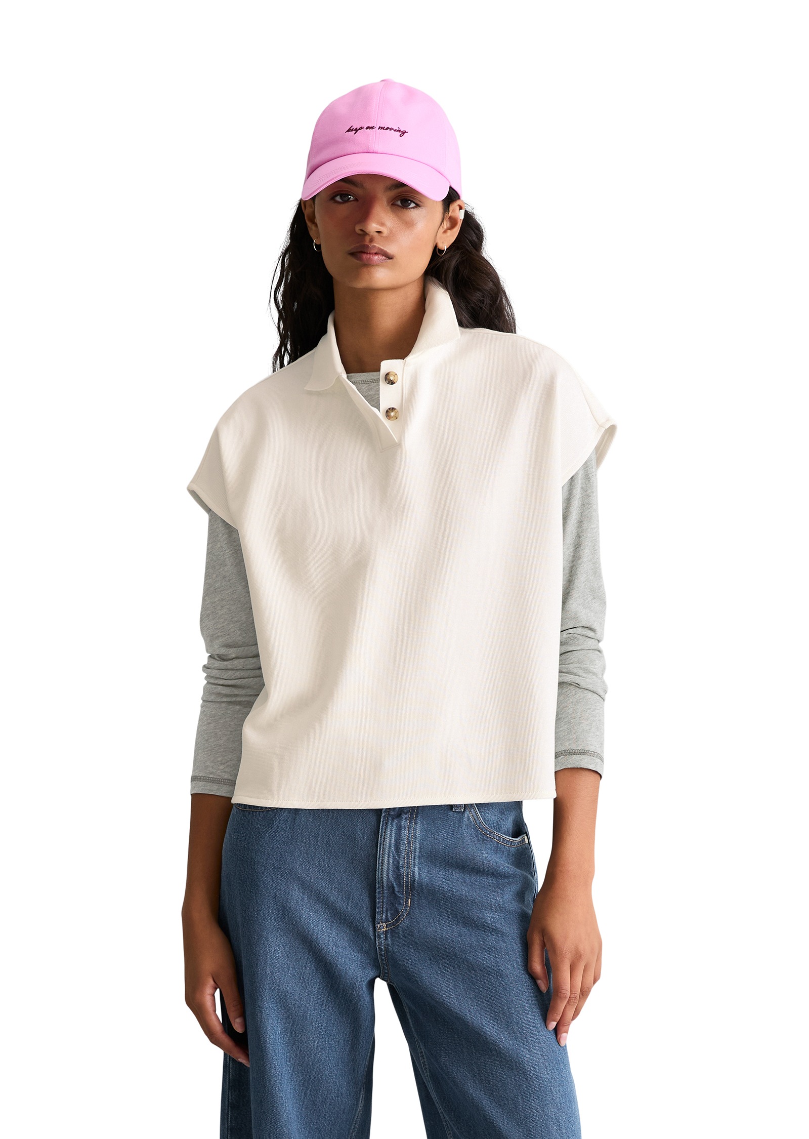 Marc OPolo DENIM Poloshirt ärmellos wide aus Organic Cotton günstig online kaufen