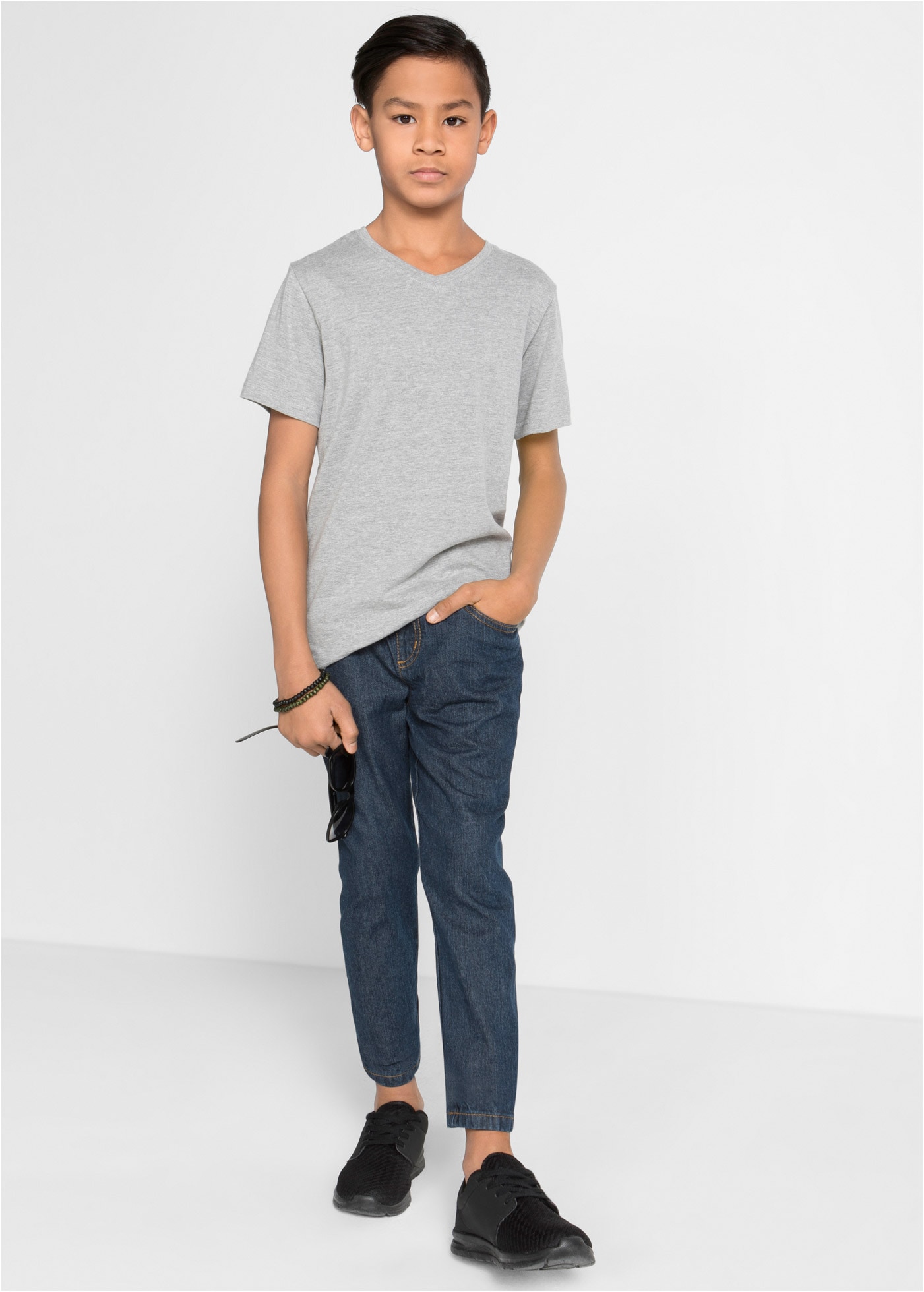 bonprix Schlupfhose »Regular Fit Schlupfhose aus reiner Baumwolle, Straight (3er-Pack)«  aus Baumwolle, mit elastischem Gummizugbund, Regular Fit