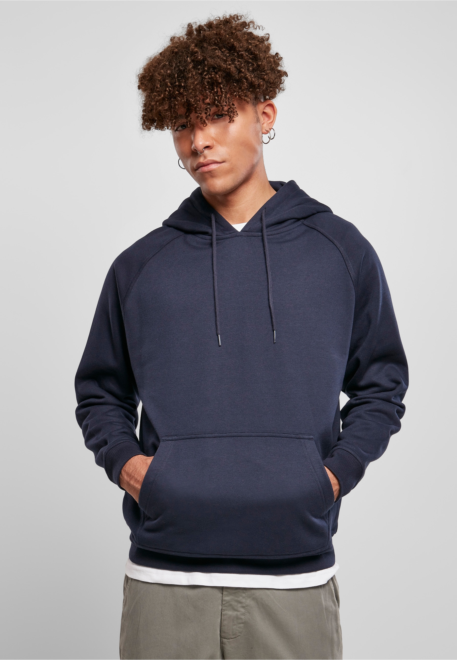 URBAN CLASSICS Rundhalspullover »Urban Classics Herren Blank Hoody« 1 Stk.