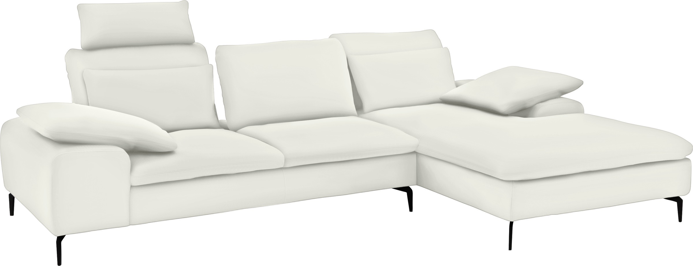 W.SCHILLIG Ecksofa »valentinoo, Designsofa, bequem, elegant und zeitlos, L-Form«, (Set), inklusive Hocker, mit Sitztiefenverstellung, Breite 299 cm