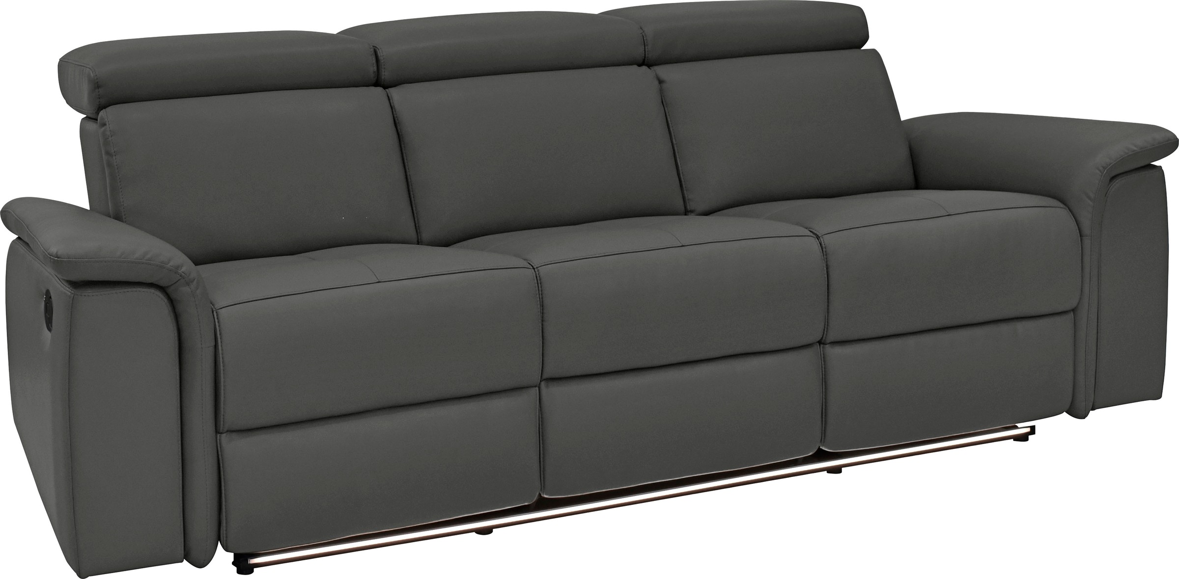 Places of Style 3-Sitzer »Pareli 229cm, manuelle u. elektr. Relaxfunktion in 2 Sitzen«, USB, KT-Verstellung, LED Beleuchtung, in Echtleder, Kunstleder, Web