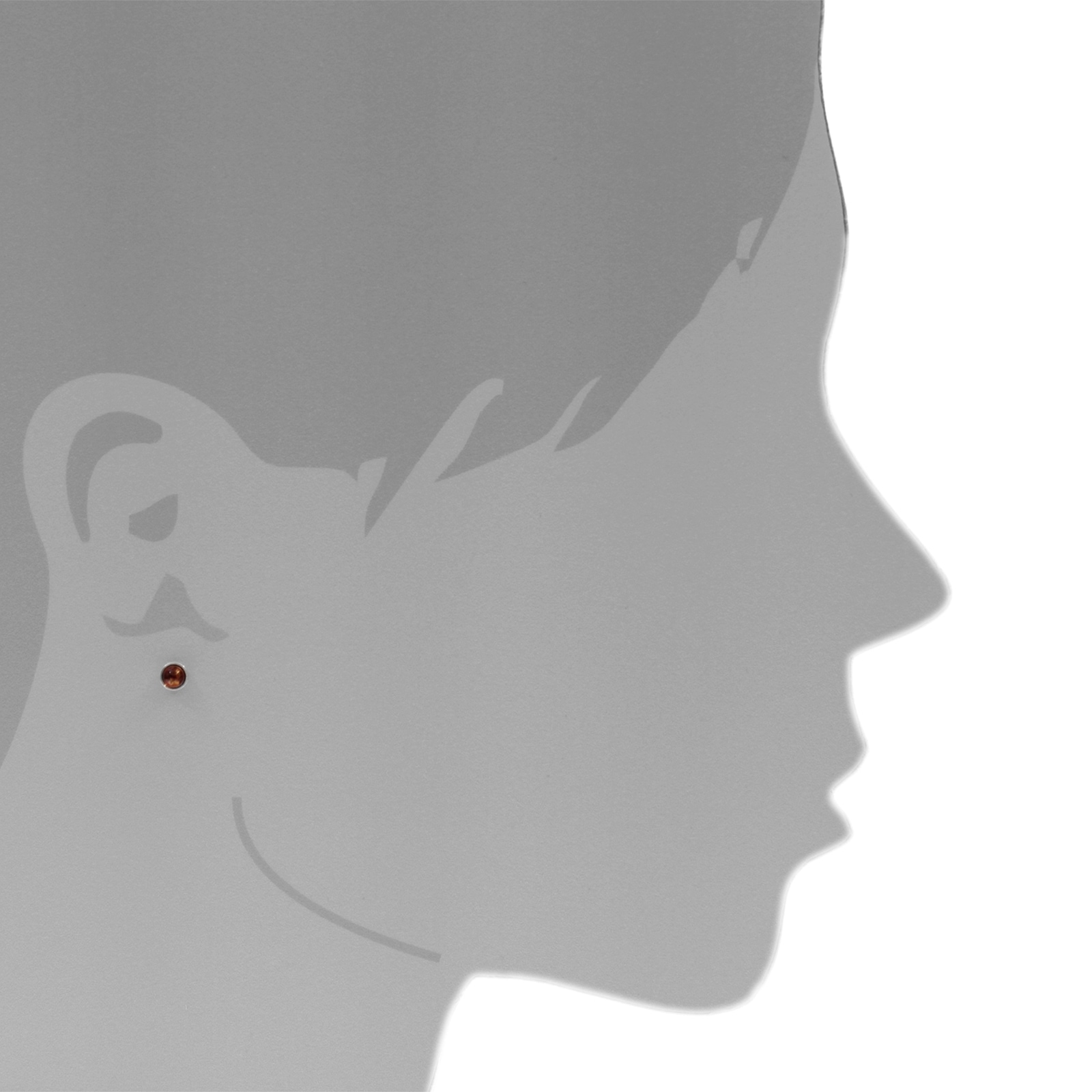 OSTSEE-SCHMUCK Paar Ohrstecker »- Classic 4 mm - Silber 925/000 - Bernstein«