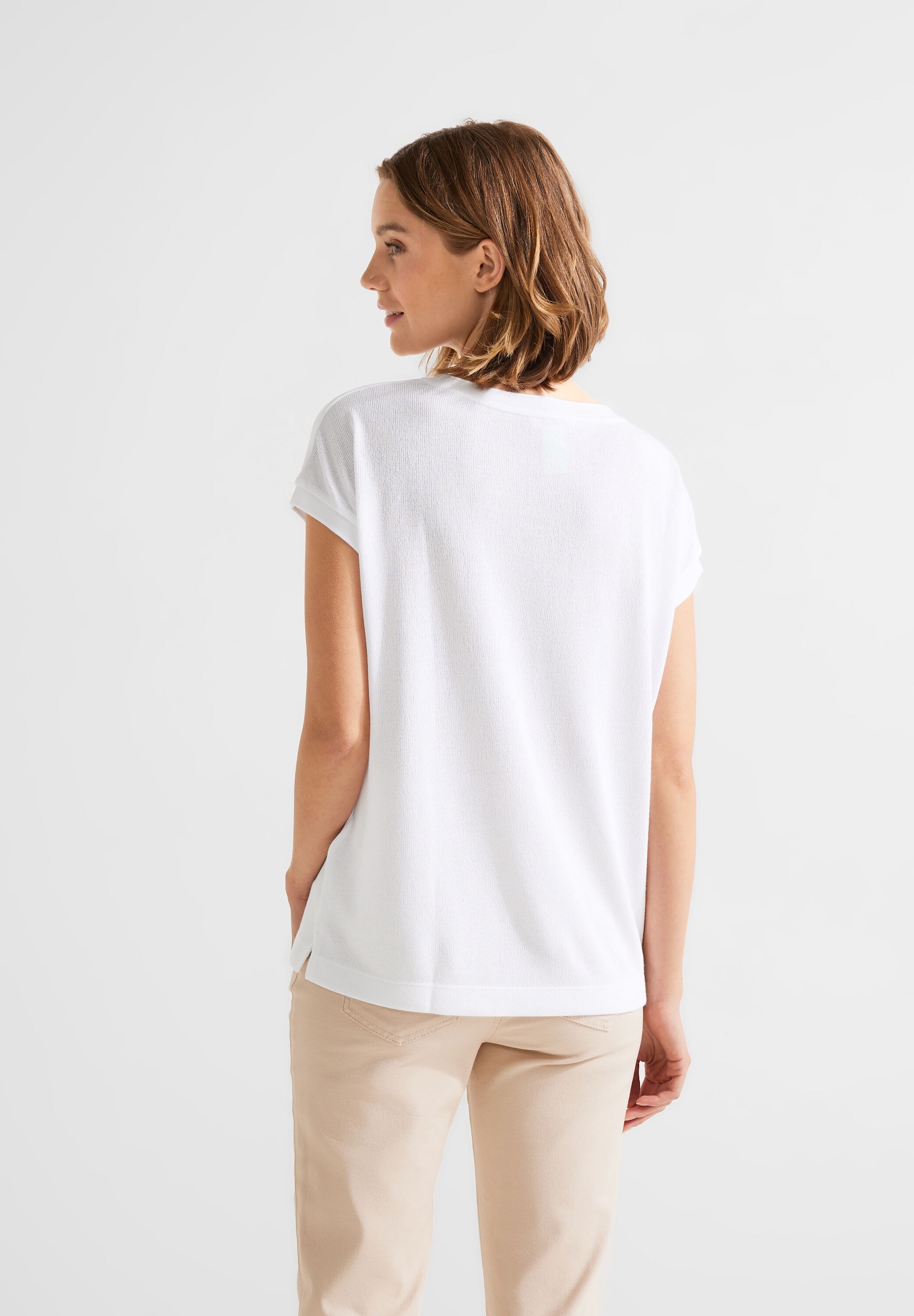STREET ONE T-Shirt, softem Materialmix | BAUR bestellen aus