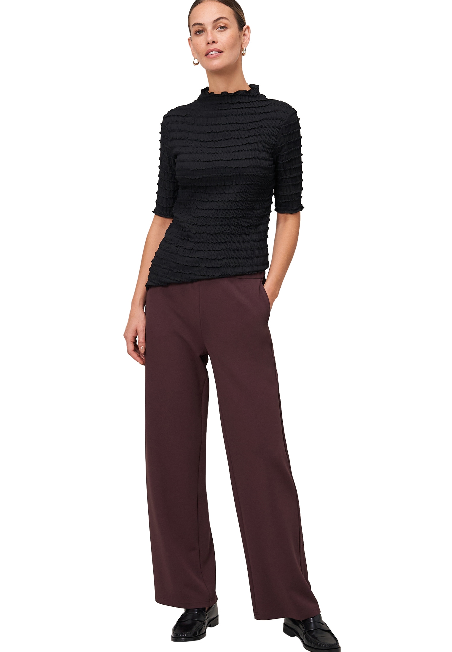 Zero Stoffhose »zero Damen Stoffhose mit elastischem Bund 30 Inch«, Plain/ohne Details