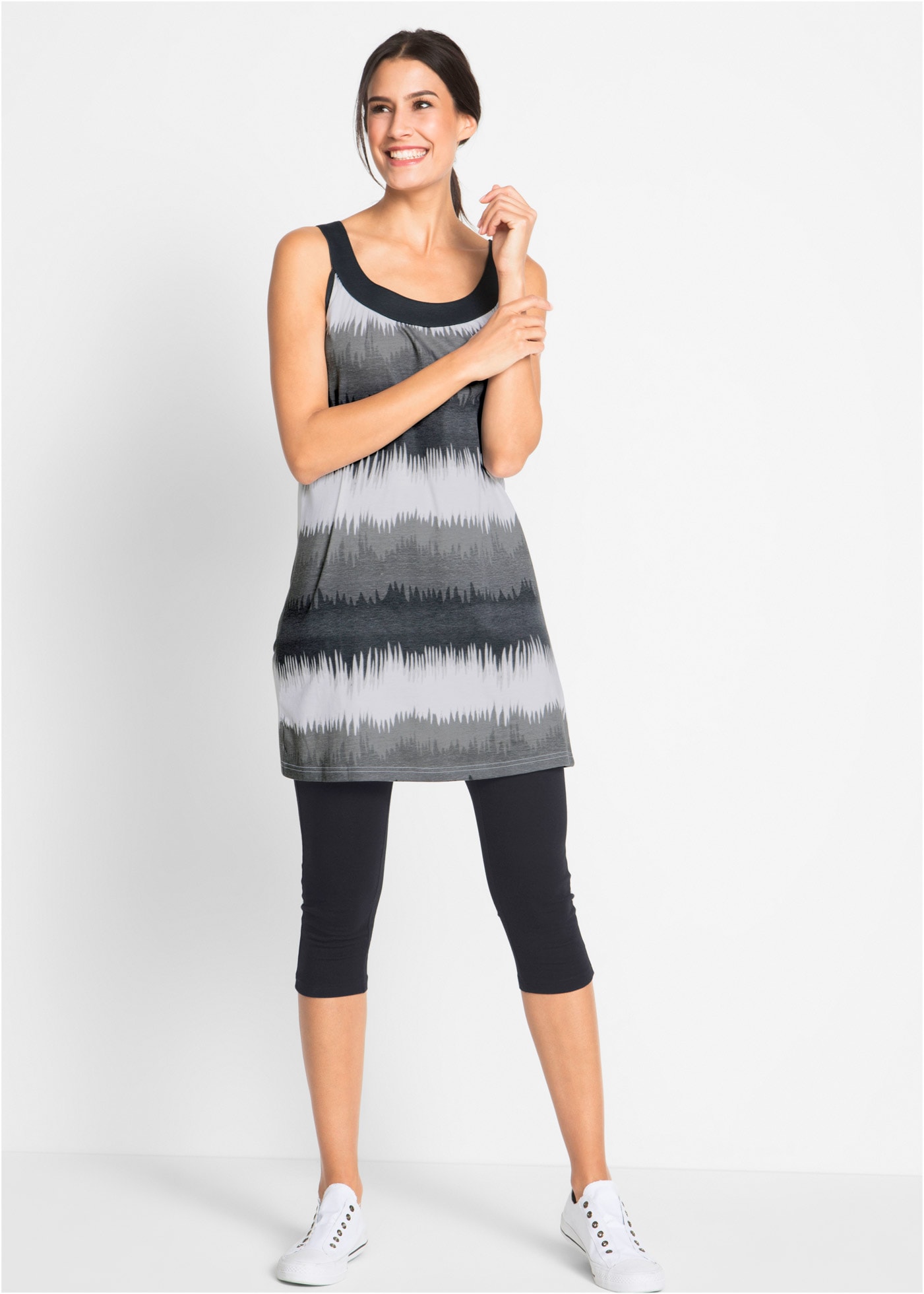 bonprix Jerseykleid Set, 2 tlg. mit Capri-Leggings in 3/4-Länge günstig online kaufen