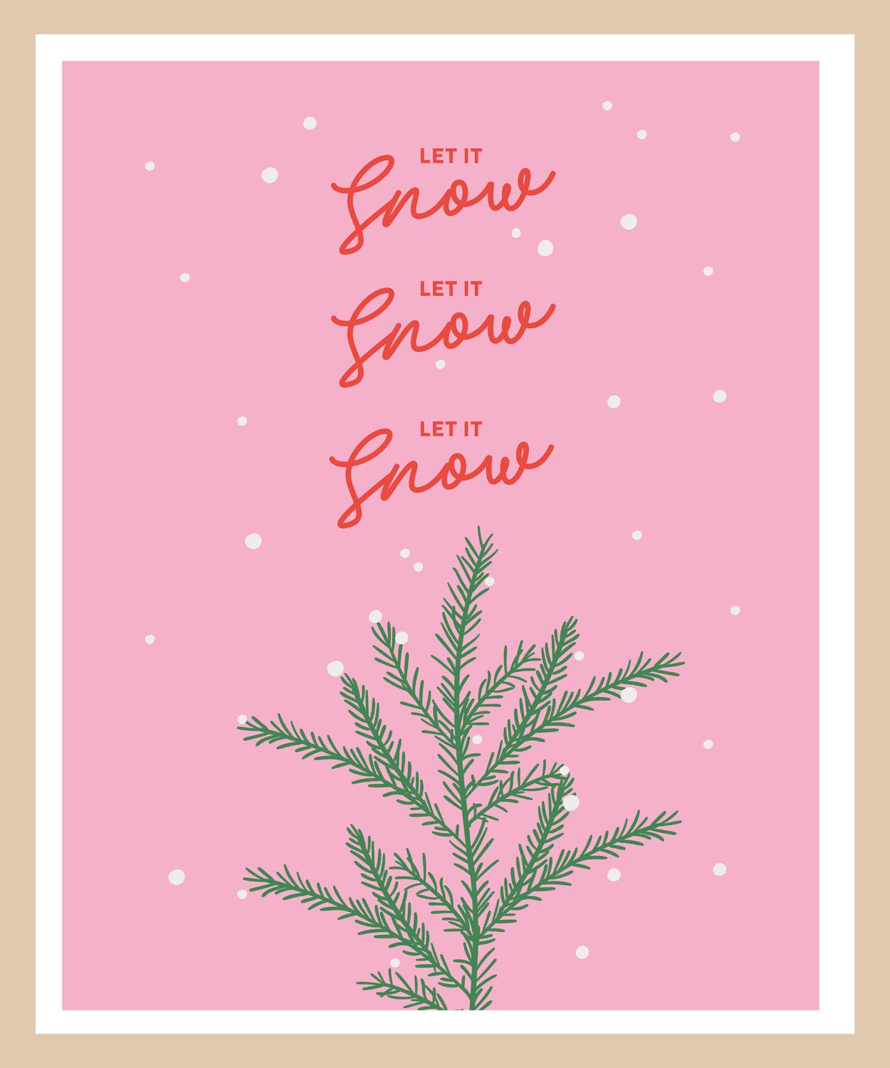 queence Bild mit Rahmen »Spruch Weihnachten rosa«, Jahreszeiten-Schriftzug-Weihnachten, (1 St.), Premium Rahmenbild, liebevolle Handarbeit