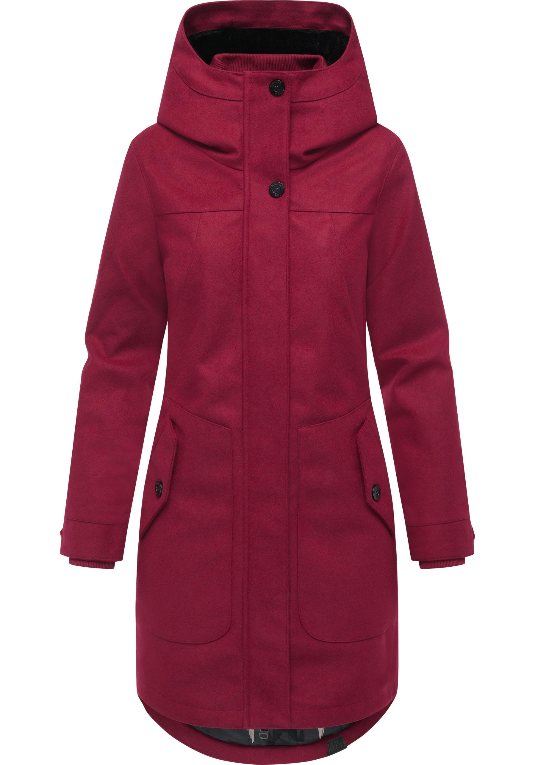 Ragwear Wintermantel »Jannisa Coat« Klassischer Damen Kurzmantel mit Kapuze