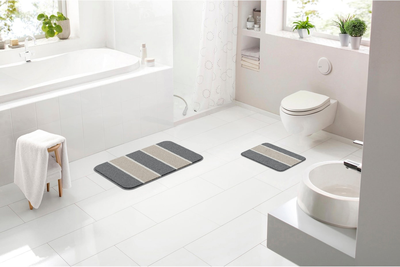 Badematte GRUND, grau, Badematten