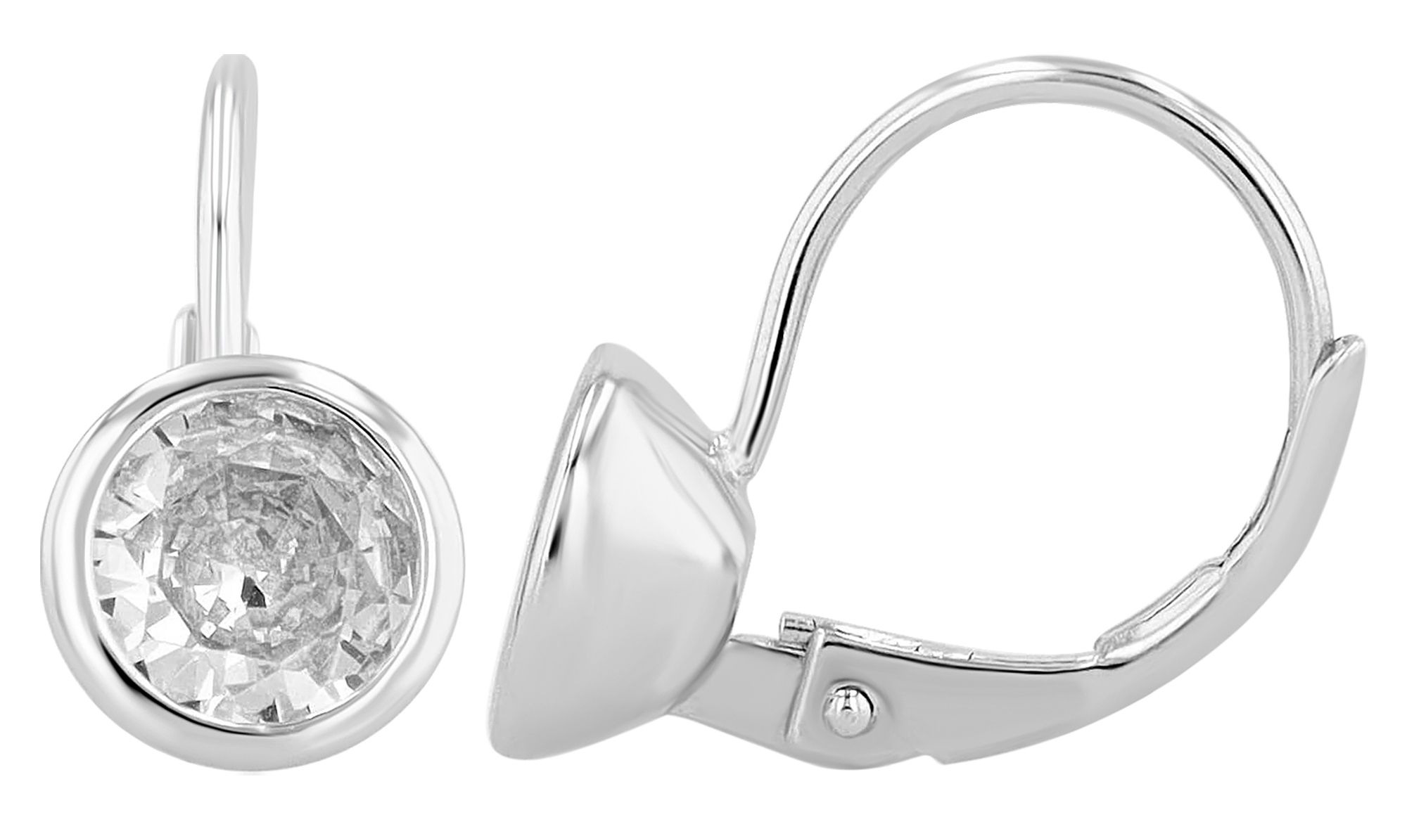 Adelia´s Klappcreolen »Damen Ohrringe – Klappcreole aus 925 Silber mit Zirkonia« Perfekt als Geschenk zum einfach so