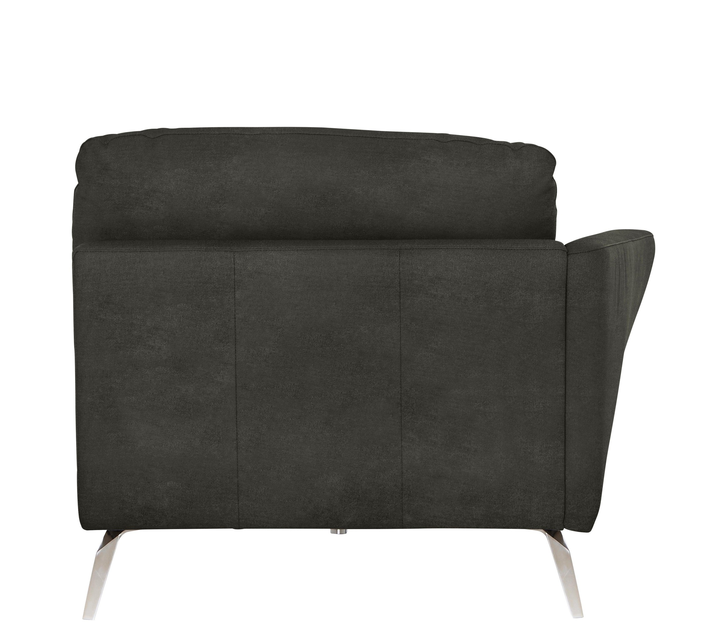 W.SCHILLIG Chaiselongue »softy«, mit dekorativer Heftung im Sitz, Füße Chrom glänzend